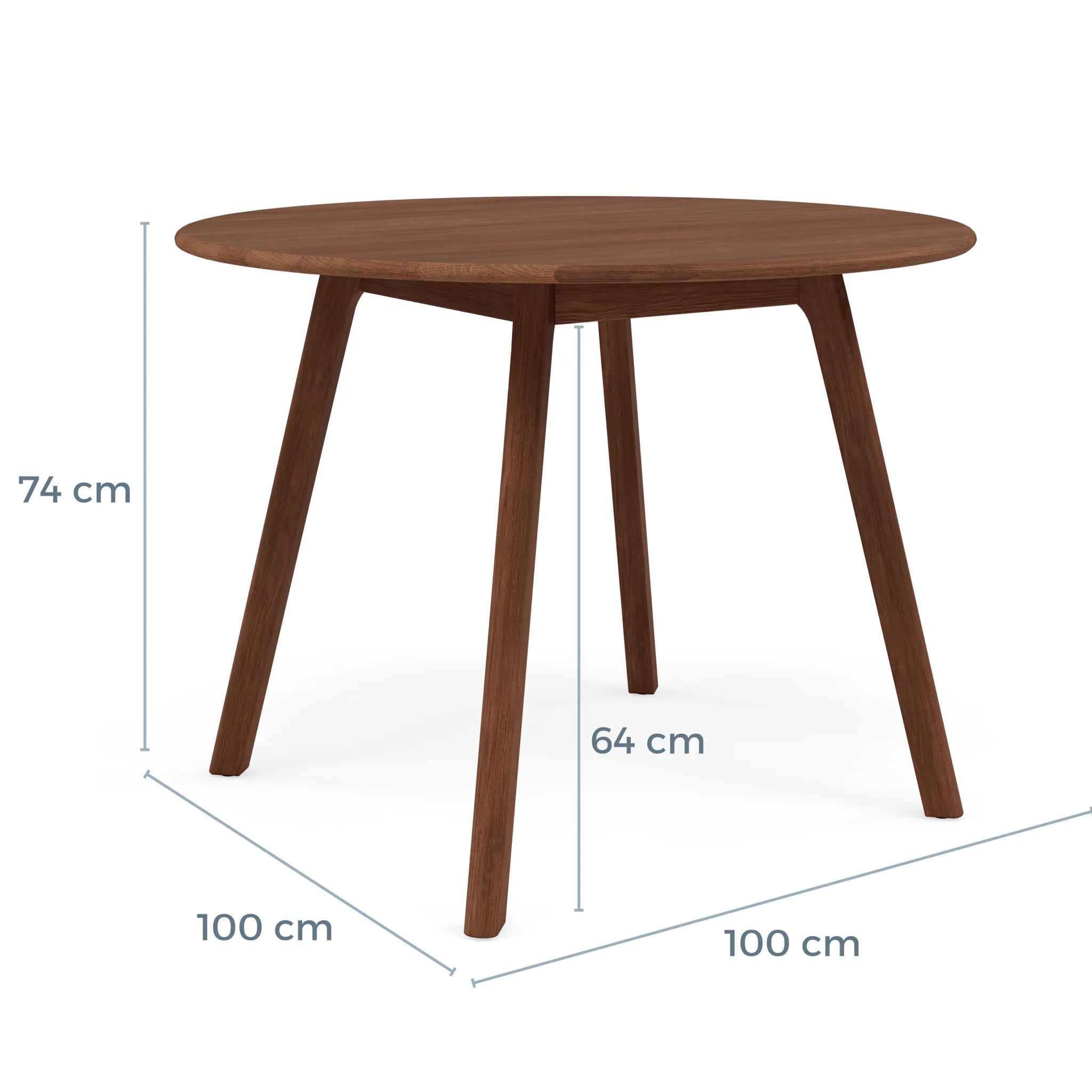 Magnus Dining Table Round 100cm Diameter Solid American Walnut
