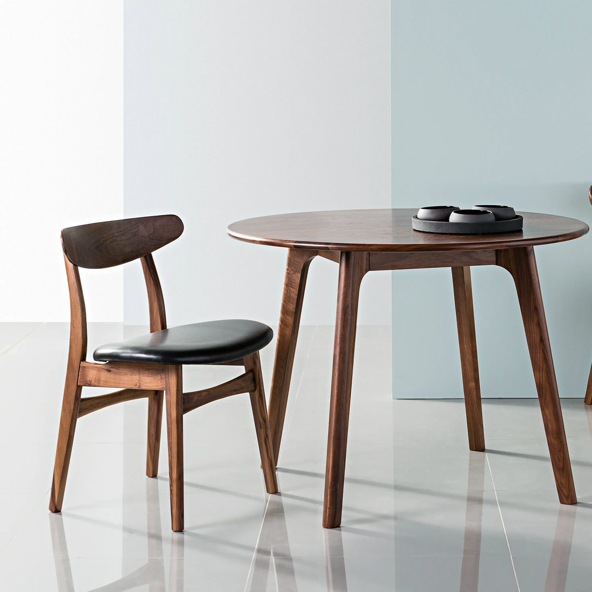Magnus Dining Table Round 100cm Diameter Solid American Walnut