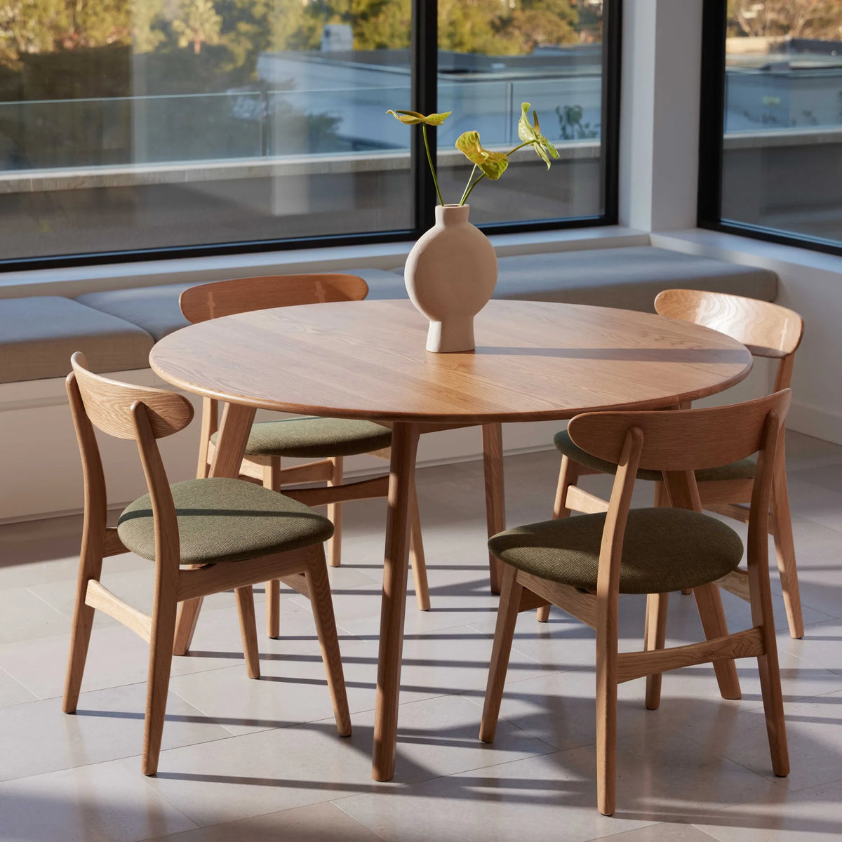 Magnus Dining Table Round 130cm Diameter Solid American Oak