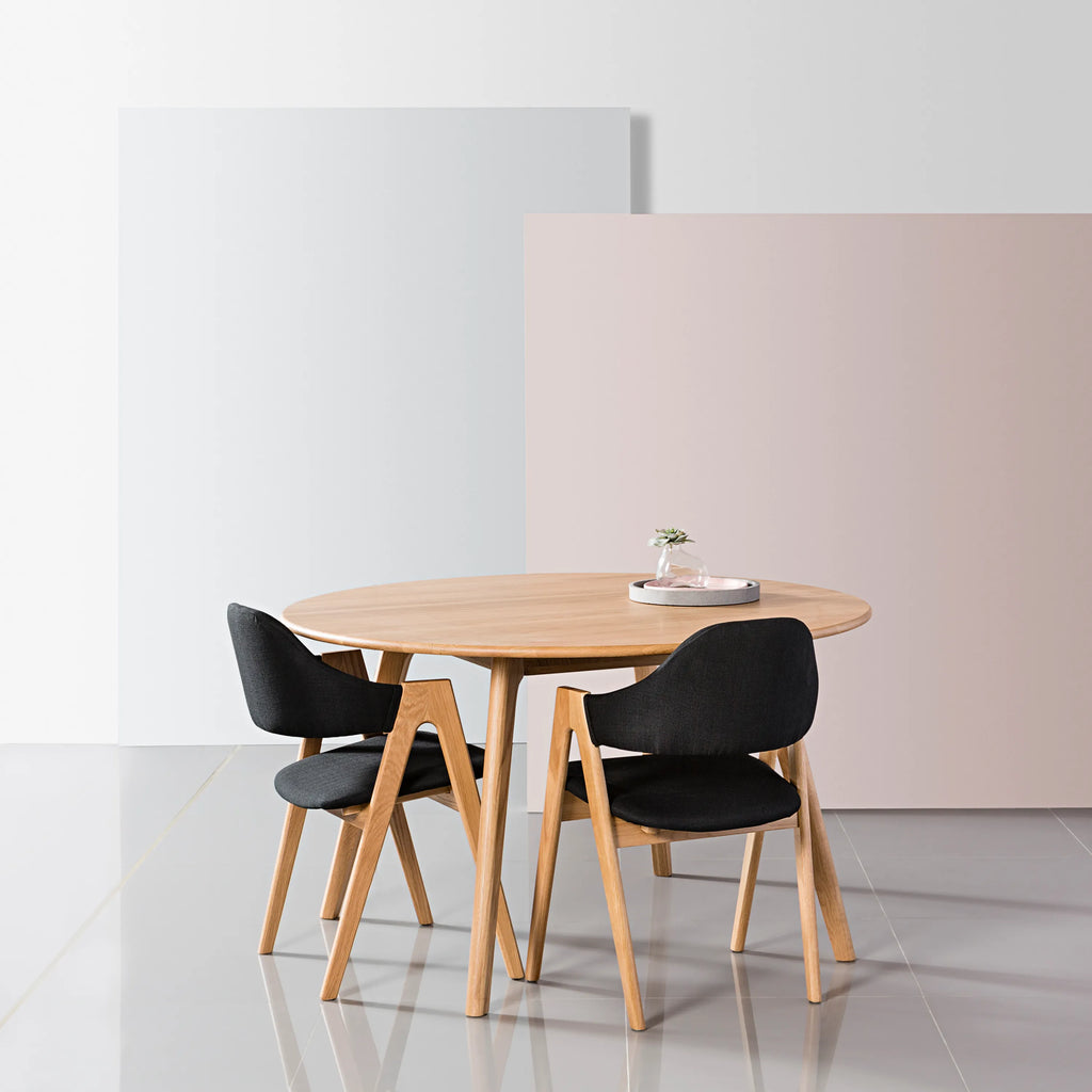 Magnus Dining Table Round 130cm Diameter Solid American Oak