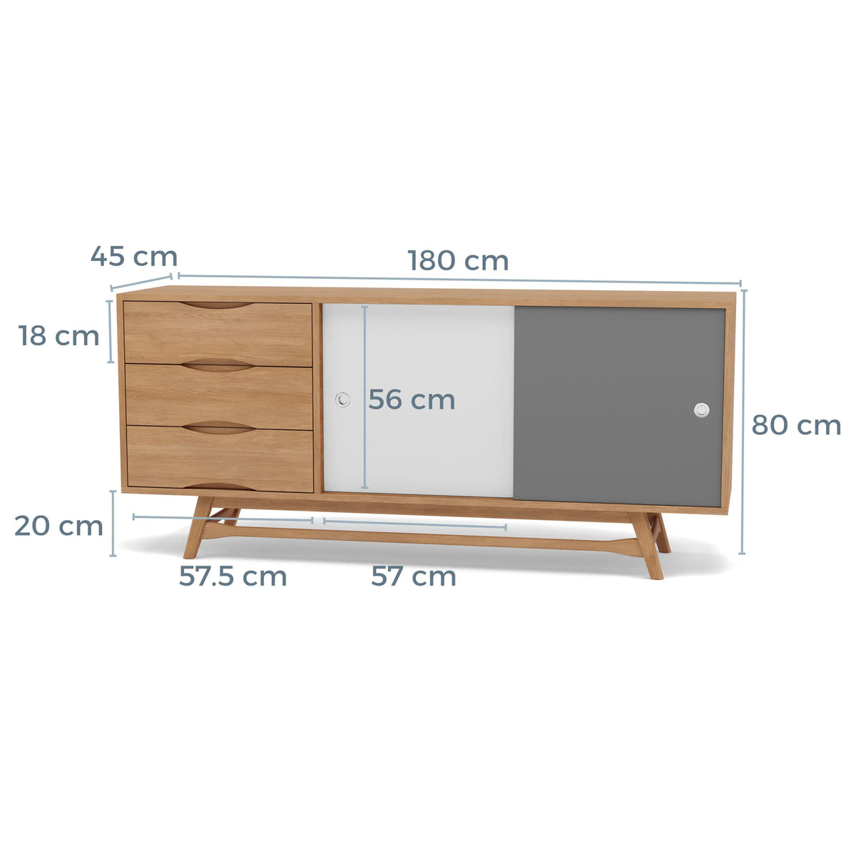 Magnus Sideboard 180 x 45cm Solid American Oak