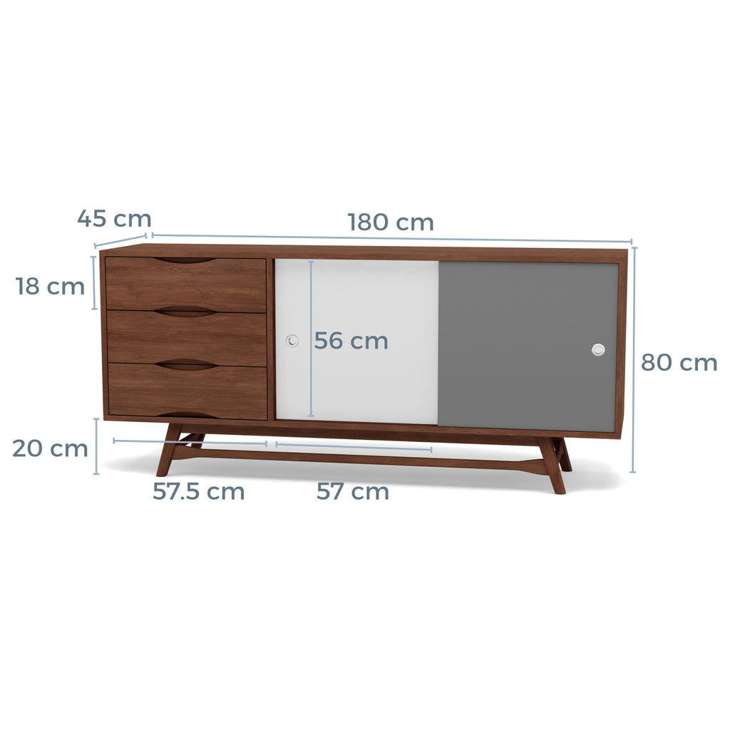Magnus Sideboard 180 x 45cm Solid American Walnut