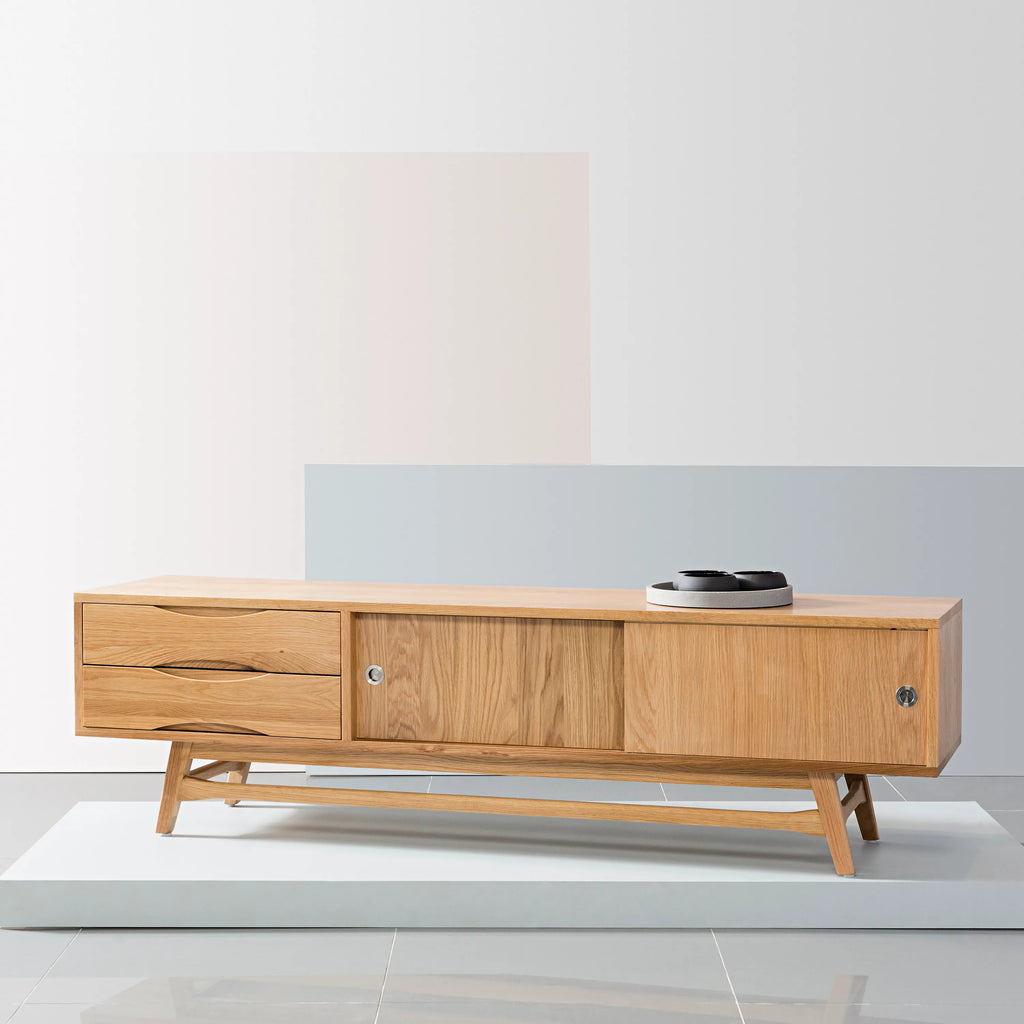 Magnus TV and Media Console 180 x 45cm Solid American Oak