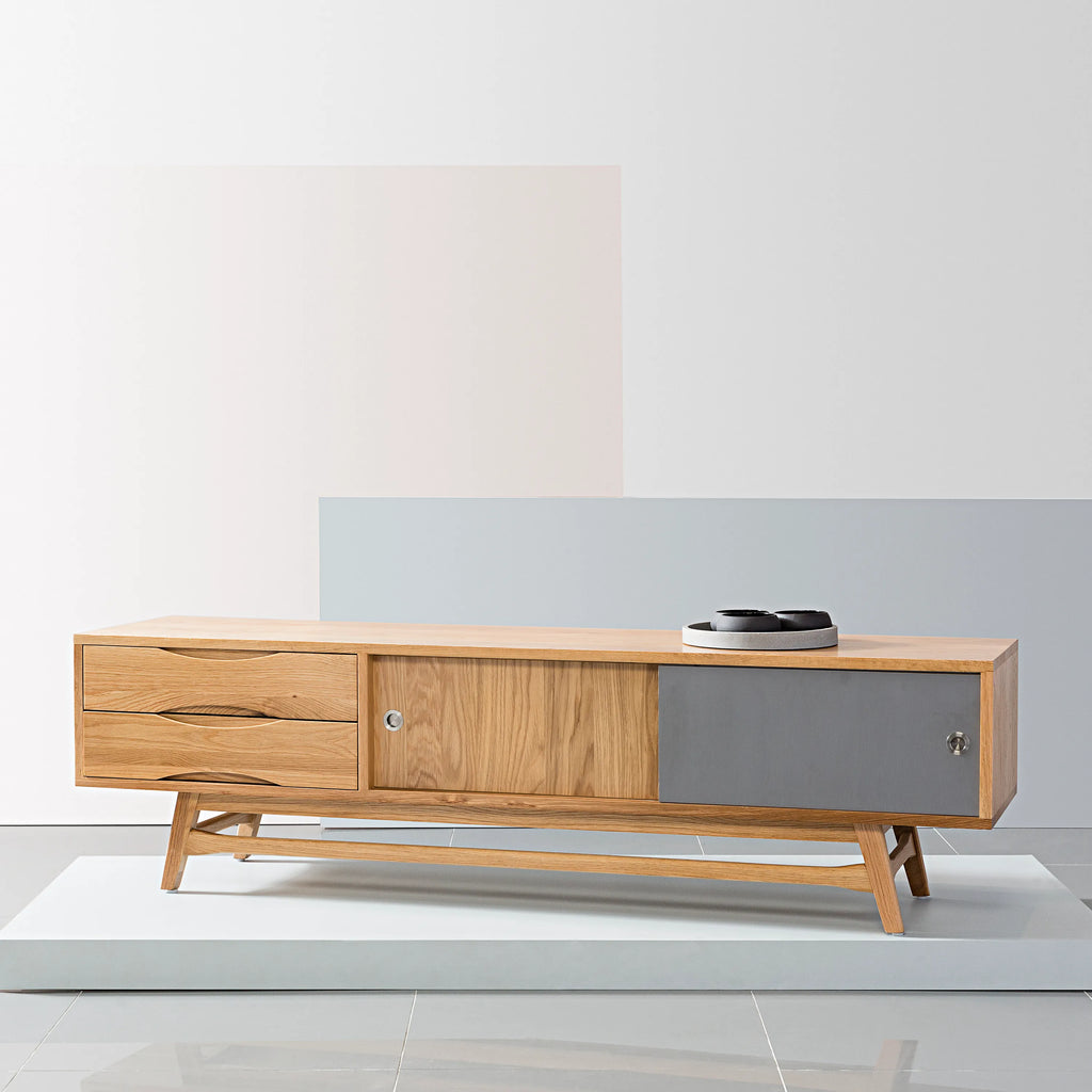 Magnus TV and Media Console 180 x 45cm Solid American Oak