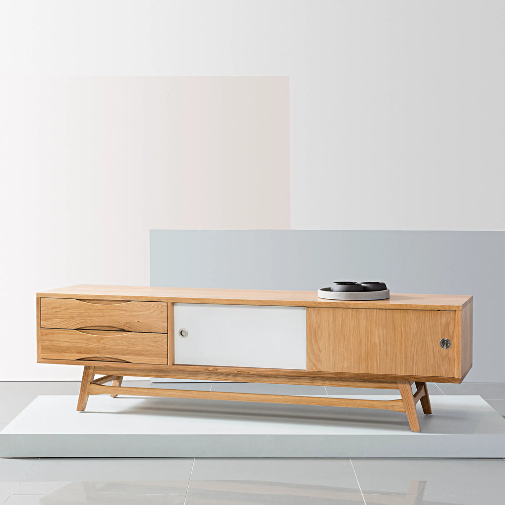 Magnus TV and Media Console 180 x 45cm Solid American Oak