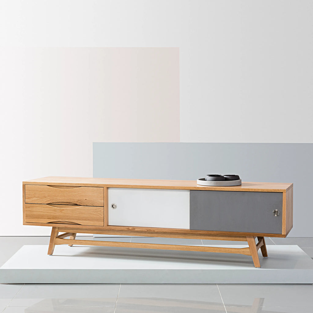 Magnus TV and Media Console 180 x 45cm Solid American Oak