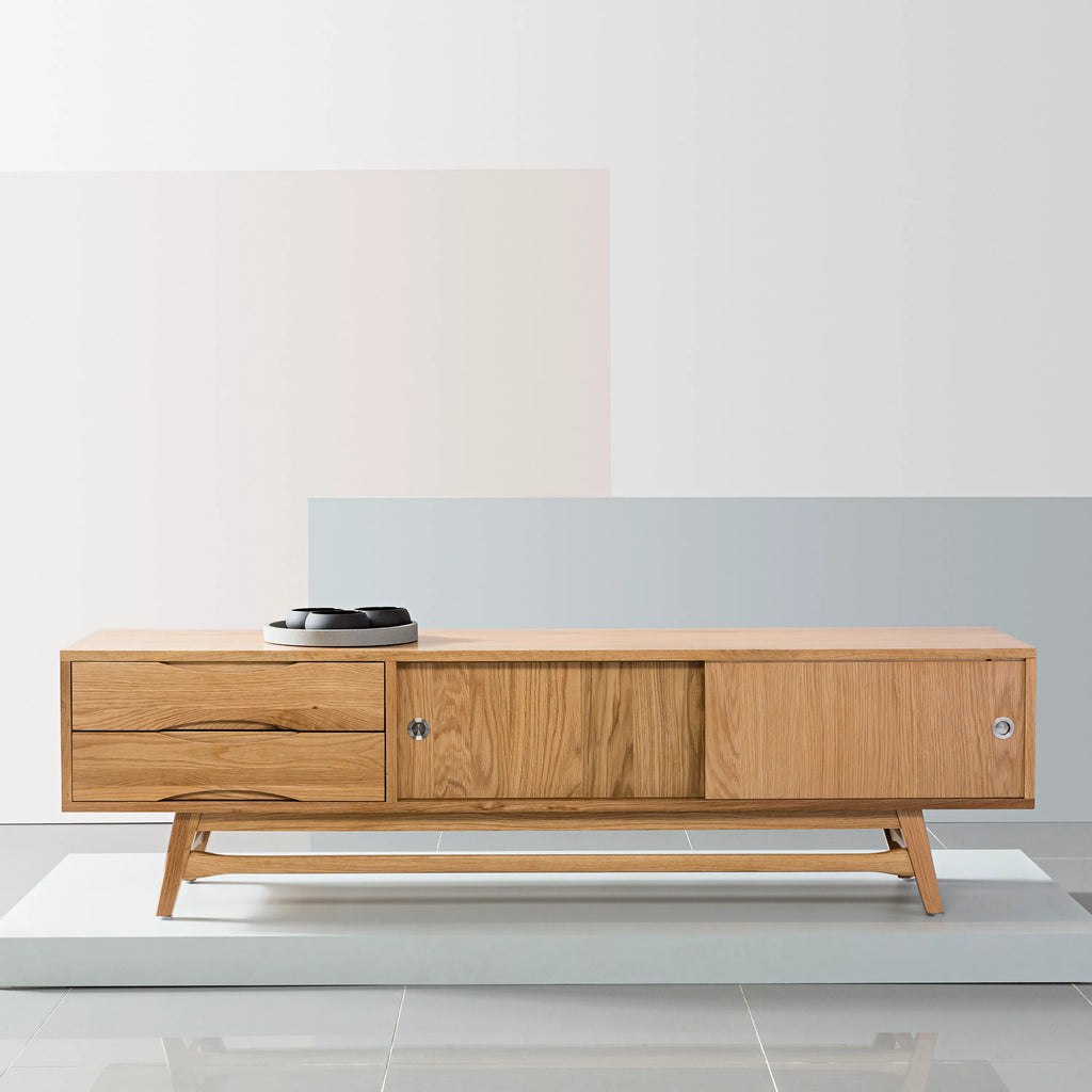 Magnus TV and Media Console 180 x 45cm Solid American Oak
