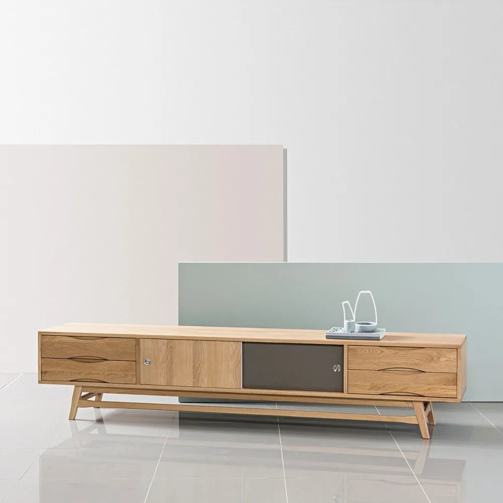 Magnus TV and Media Console 240 x 45cm Solid American Oak