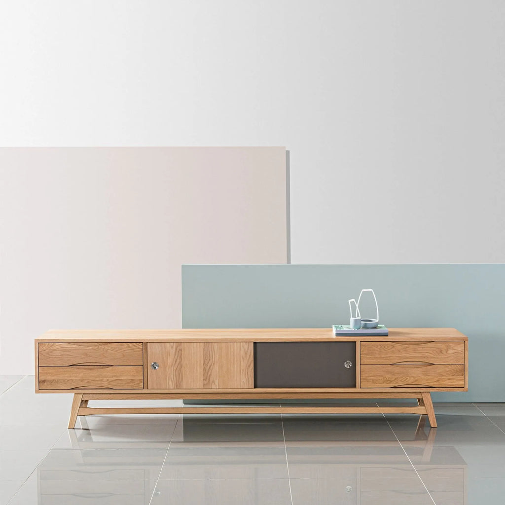 Magnus TV and Media Console 240 x 45cm Solid American Oak