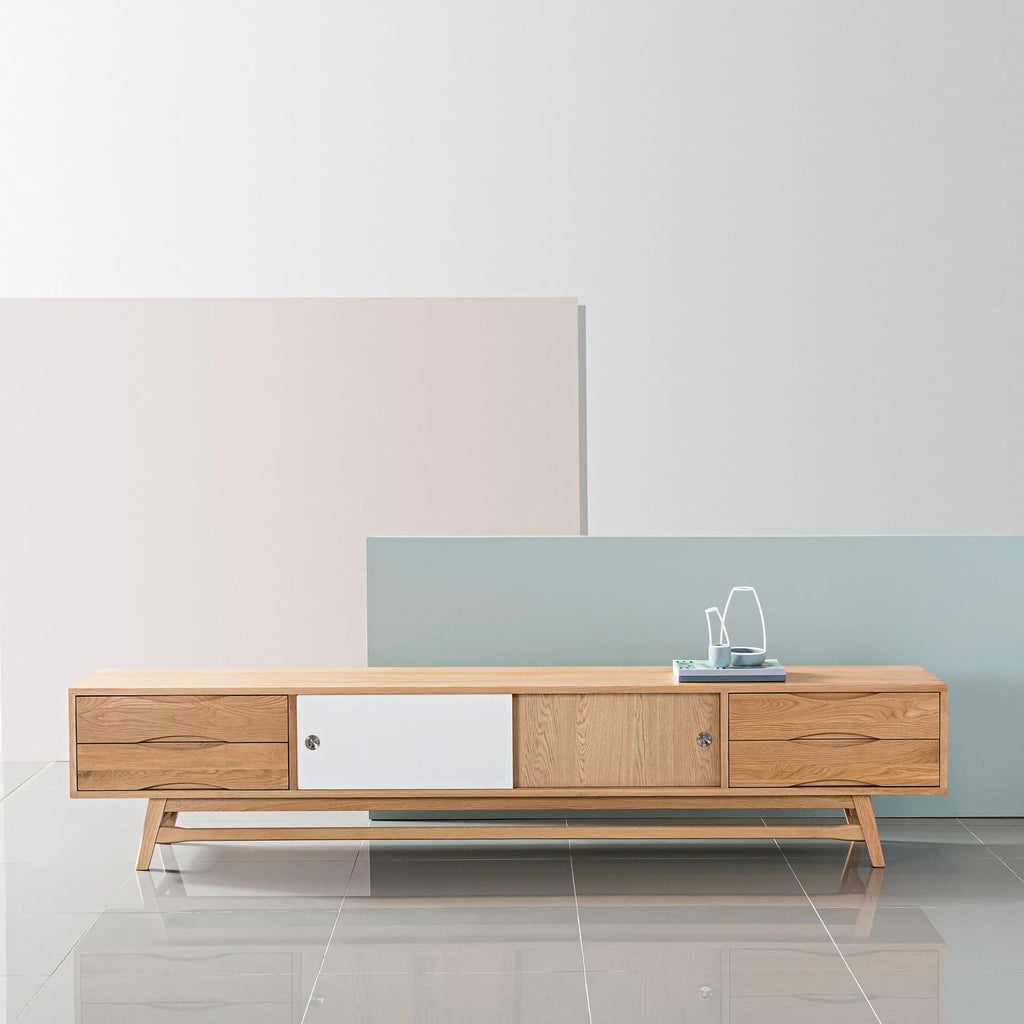 Magnus TV and Media Console 240 x 45cm Solid American Oak