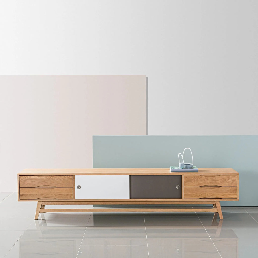 Magnus TV and Media Console 240 x 45cm Solid American Oak