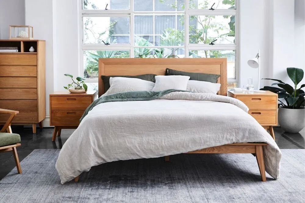 Maximus Bedside Table 2 Drawers 55 x 45cm Solid American Oak