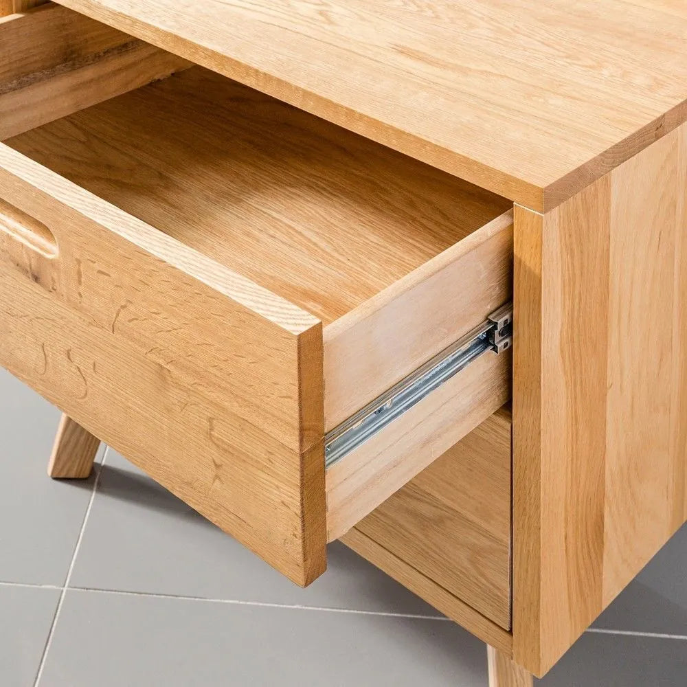 Maximus Bedside Table 2 Drawers 55 x 45cm Solid American Oak