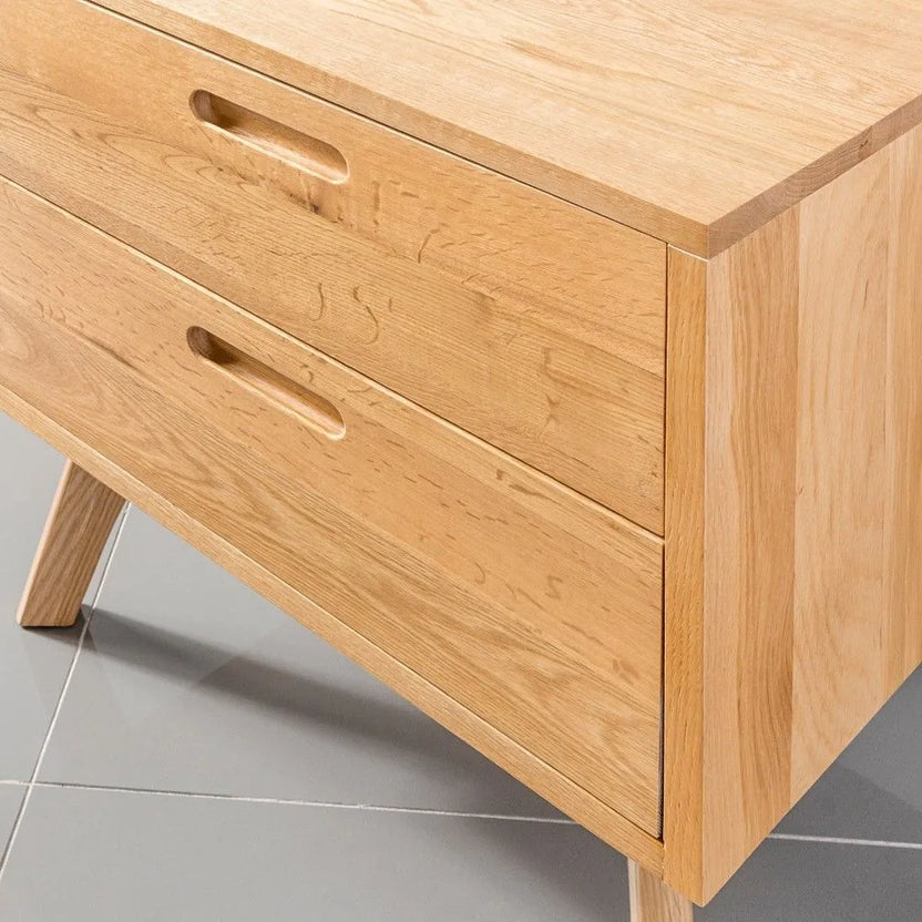 Maximus Bedside Table 2 Drawers 55 x 45cm Solid American Oak