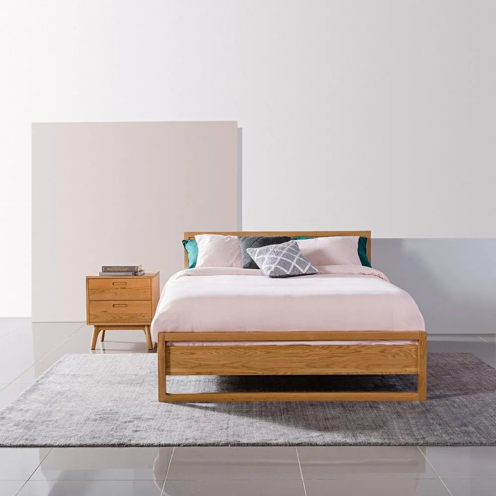 Maximus Bedside Table 2 Drawers 55 x 45cm Solid American Oak