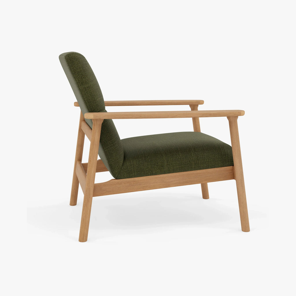 Mysa Armchair Alpine Green Fabric Solid American Oak