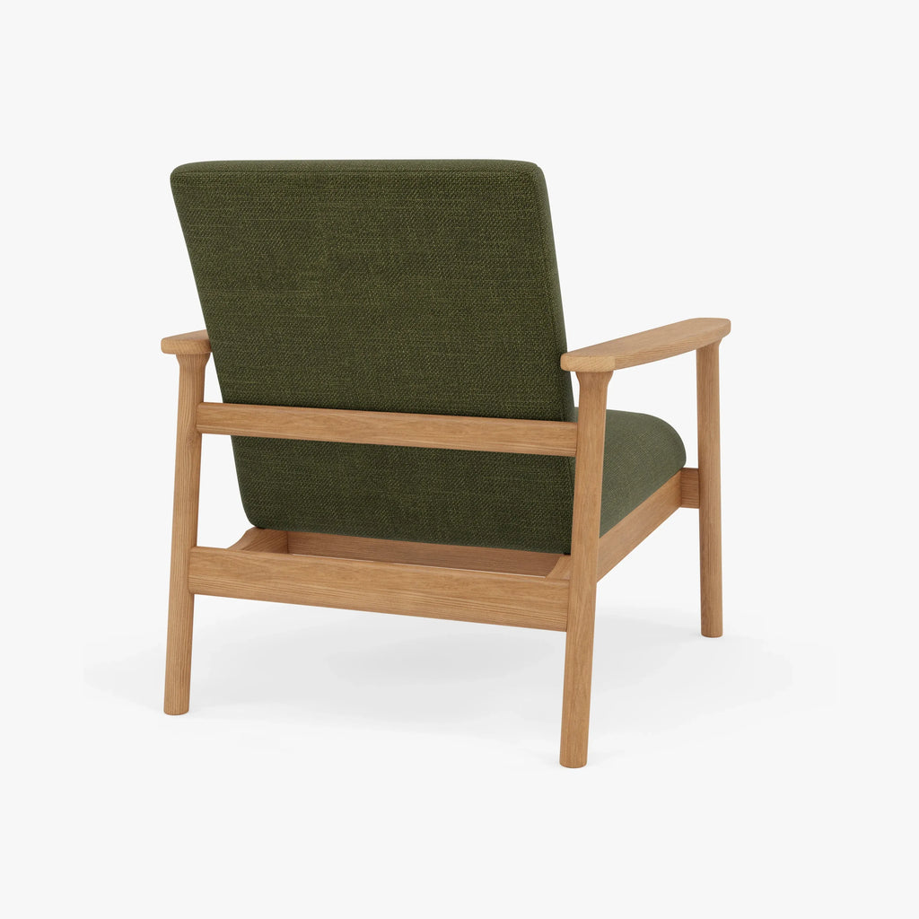Mysa Armchair Alpine Green Fabric Solid American Oak