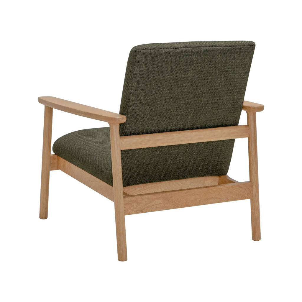 Mysa Armchair Alpine Green Fabric Solid American Oak