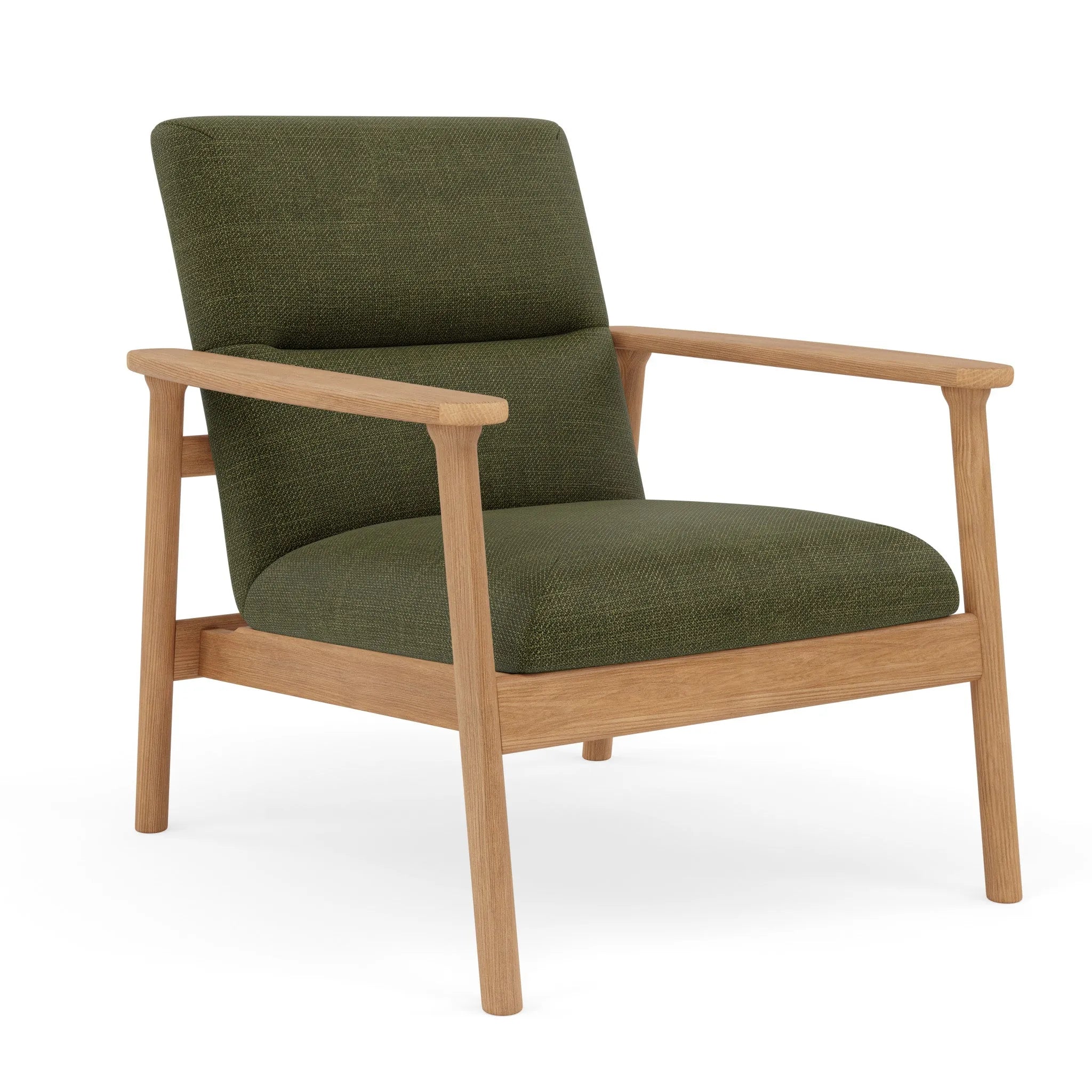 Mysa Armchair Alpine Green Fabric Solid American Oak