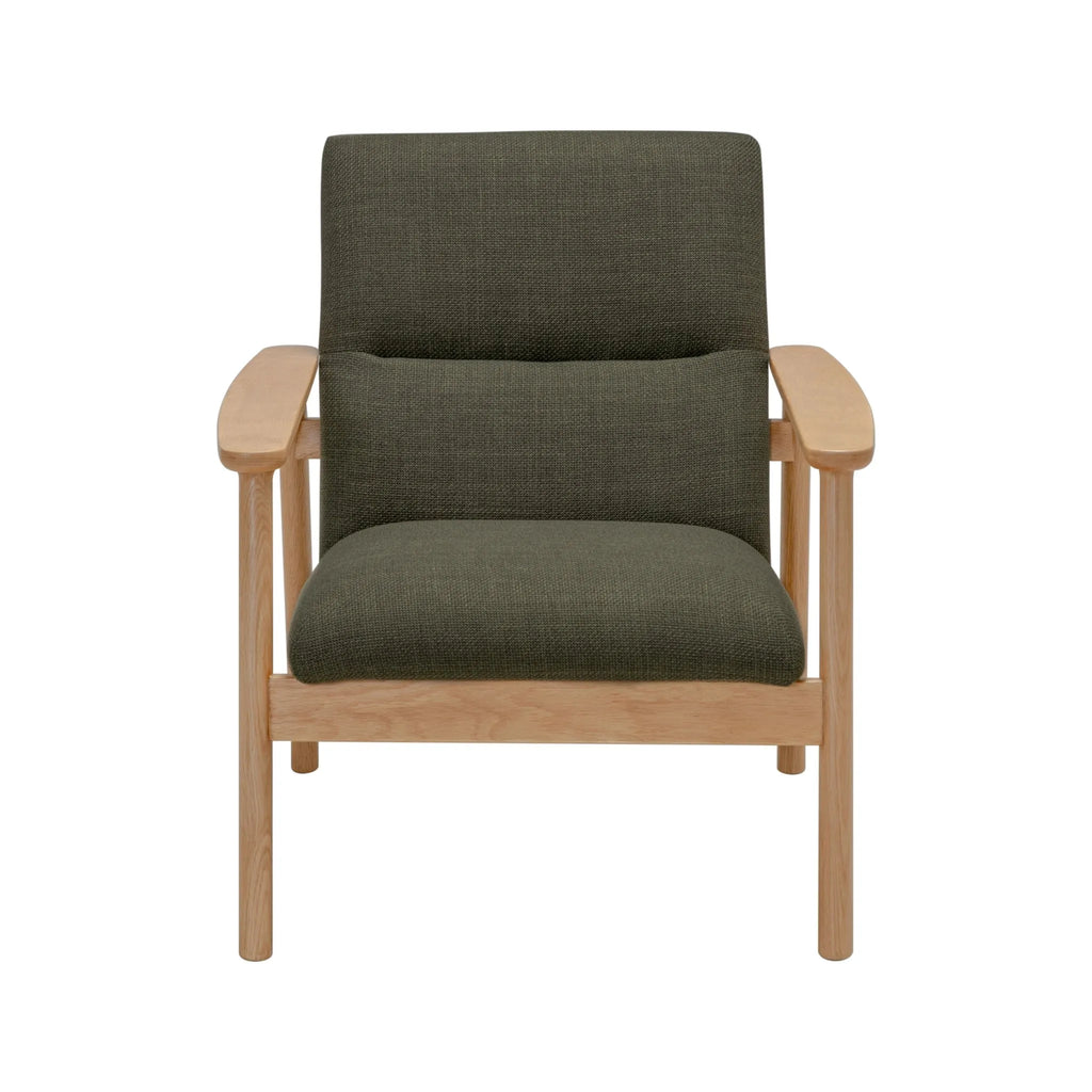 Mysa Armchair Alpine Green Fabric Solid American Oak
