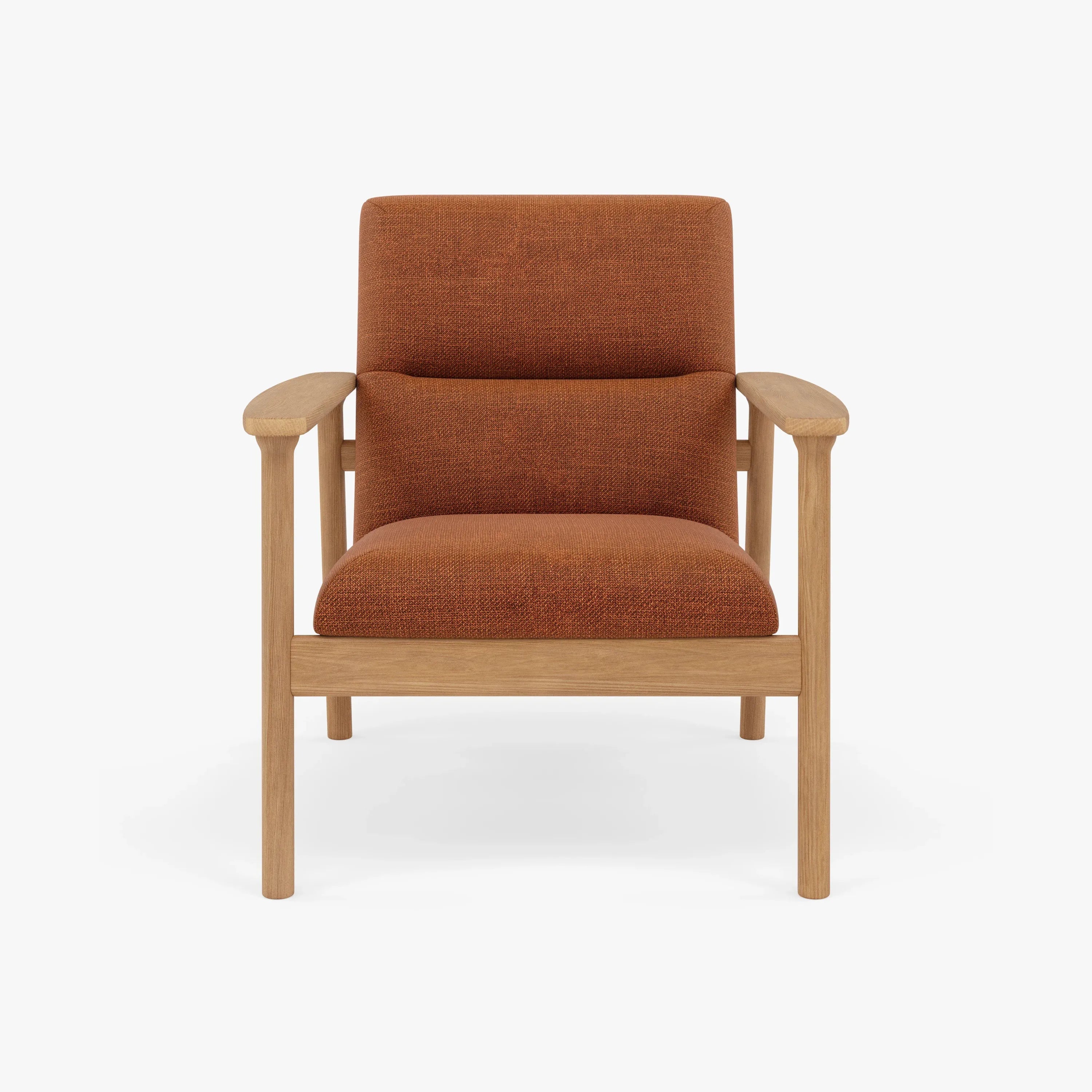 Mysa Armchair Caramel Fabric Solid American Oak
