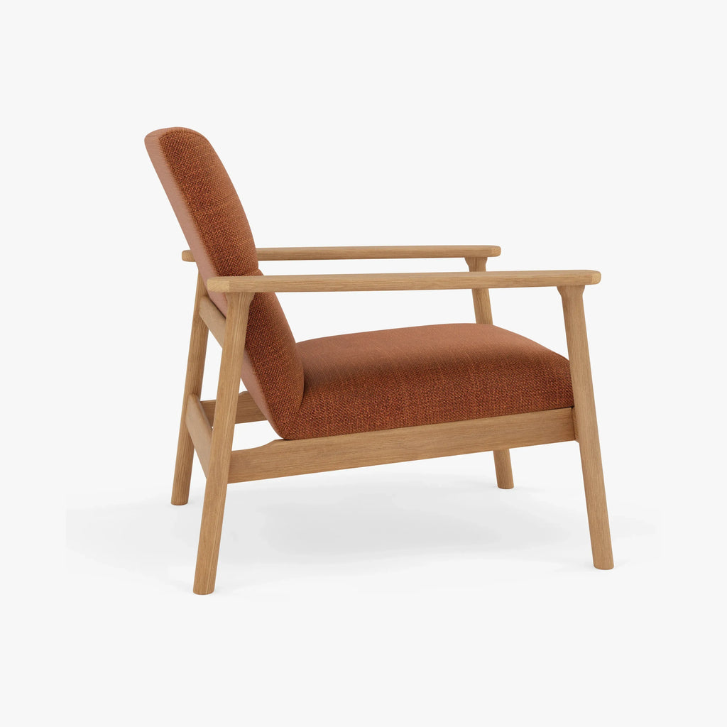 Mysa Armchair Caramel Fabric Solid American Oak