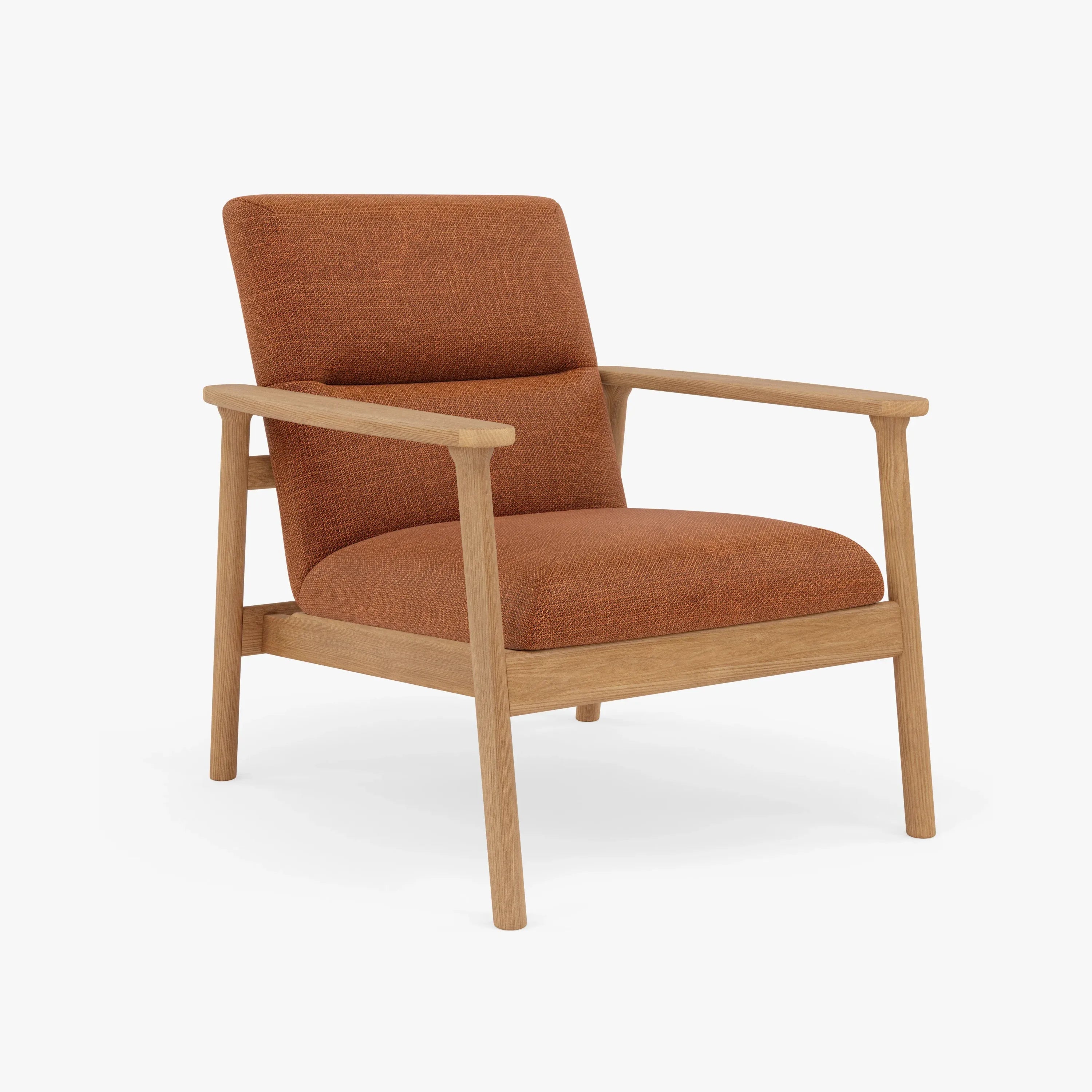Mysa Armchair Caramel Fabric Solid American Oak
