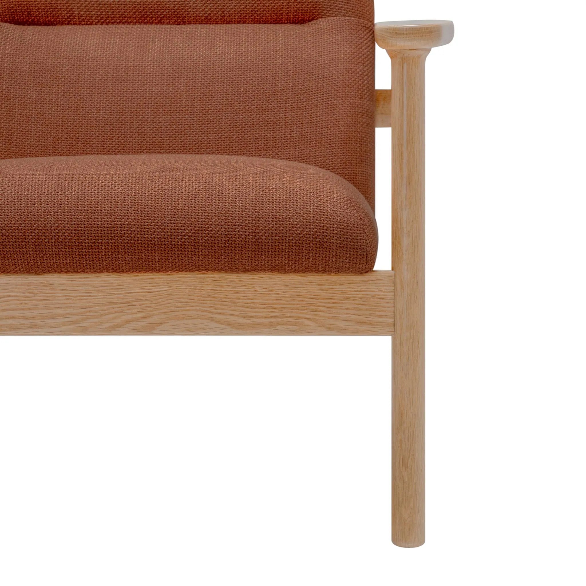 Mysa Armchair Caramel Fabric Solid American Oak