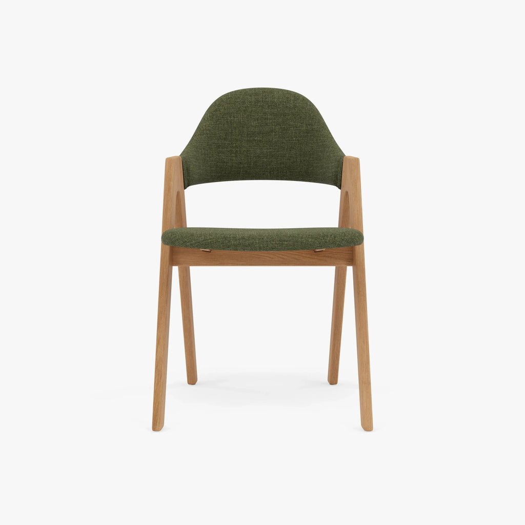 Nestor Dining Chair Aloe Green Fabric Solid American Oak