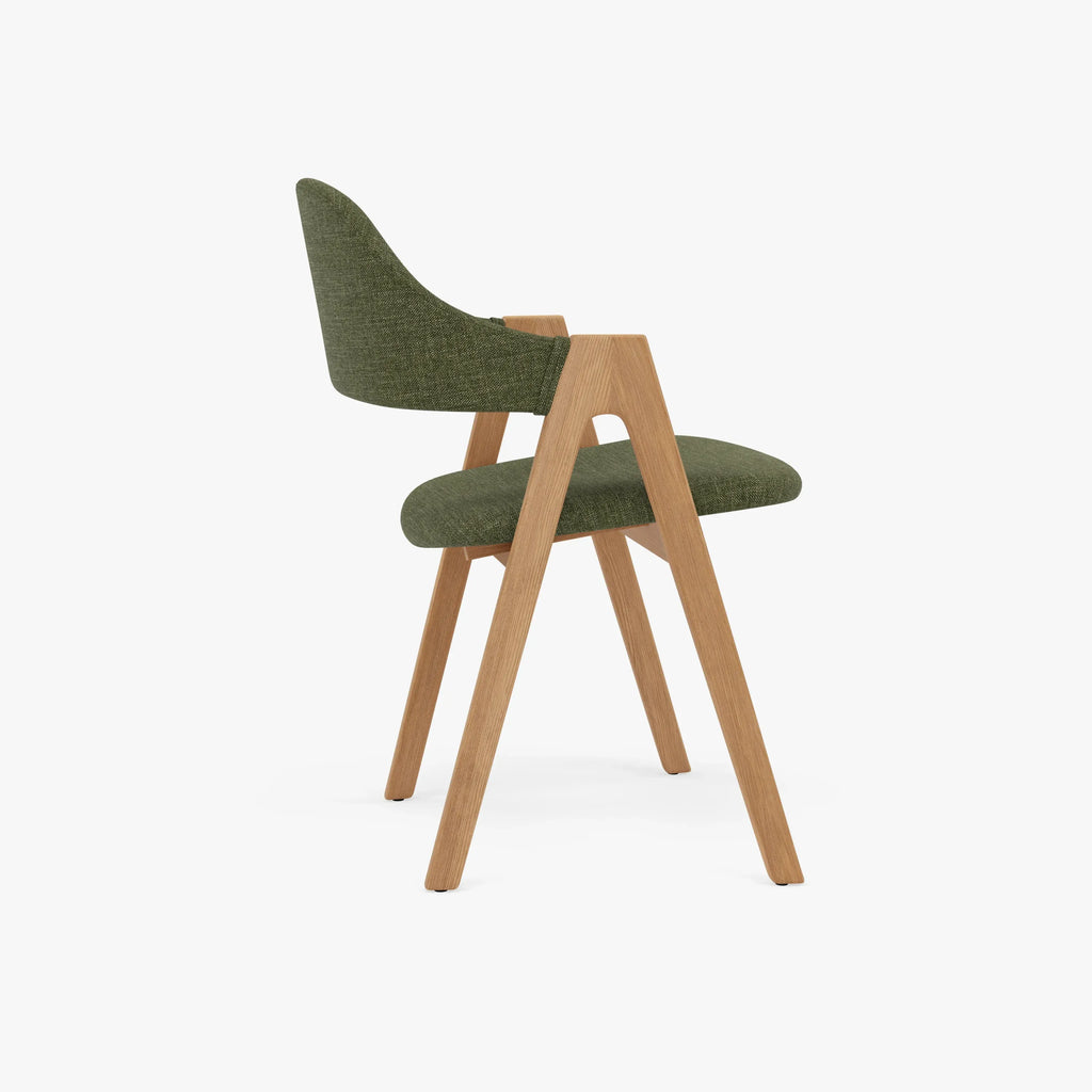 Nestor Dining Chair Aloe Green Fabric Solid American Oak