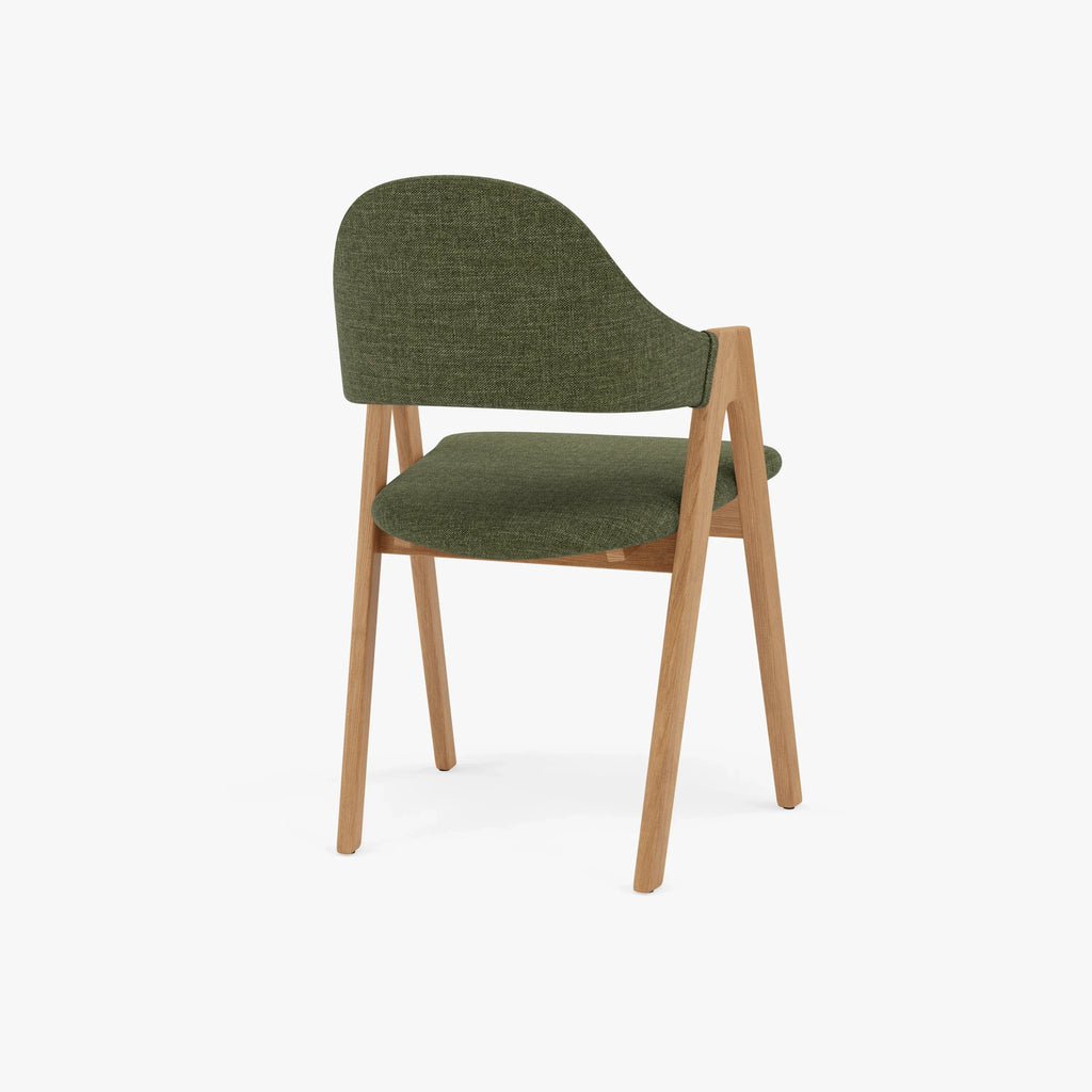 Nestor Dining Chair Aloe Green Fabric Solid American Oak