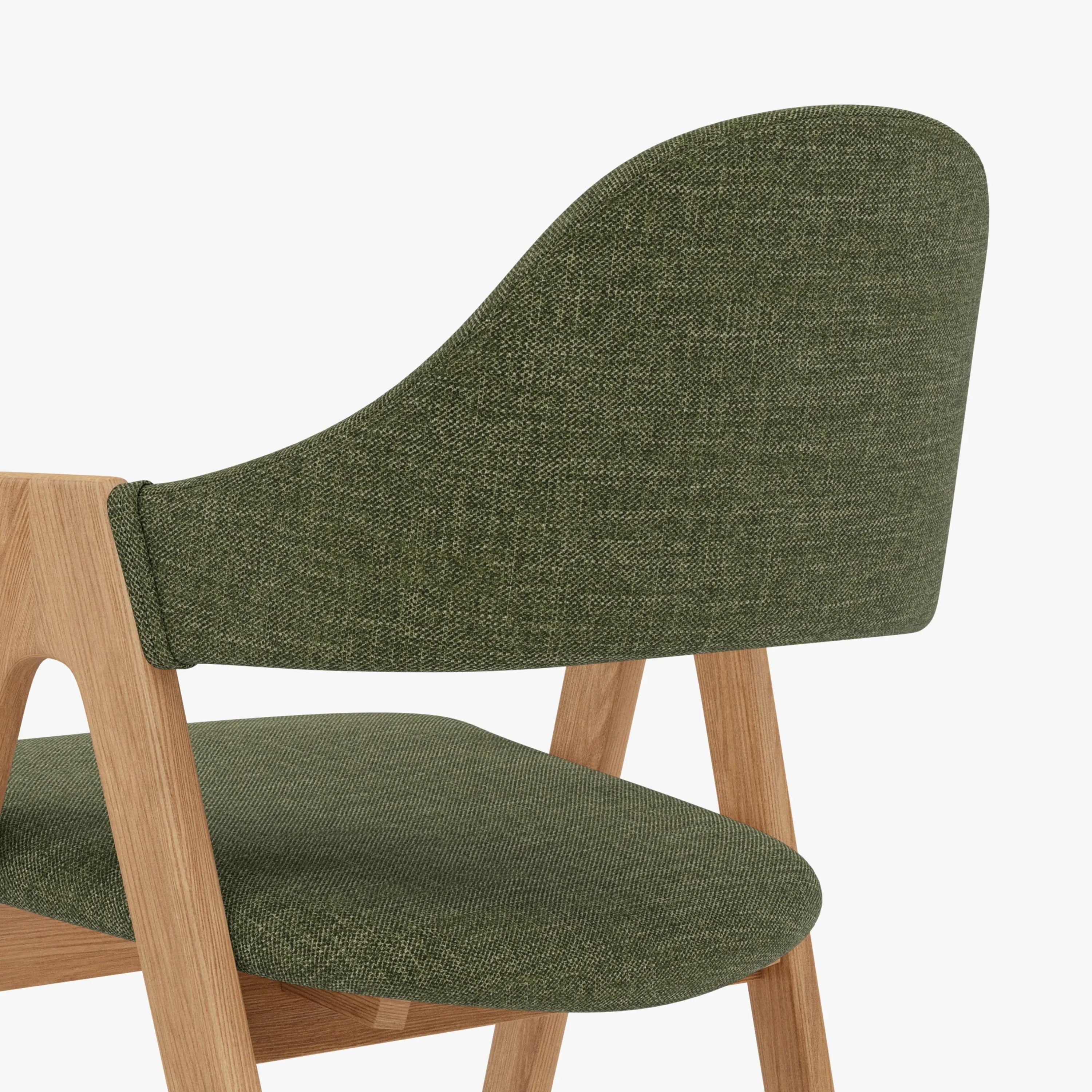 Nestor Dining Chair Aloe Green Fabric Solid American Oak