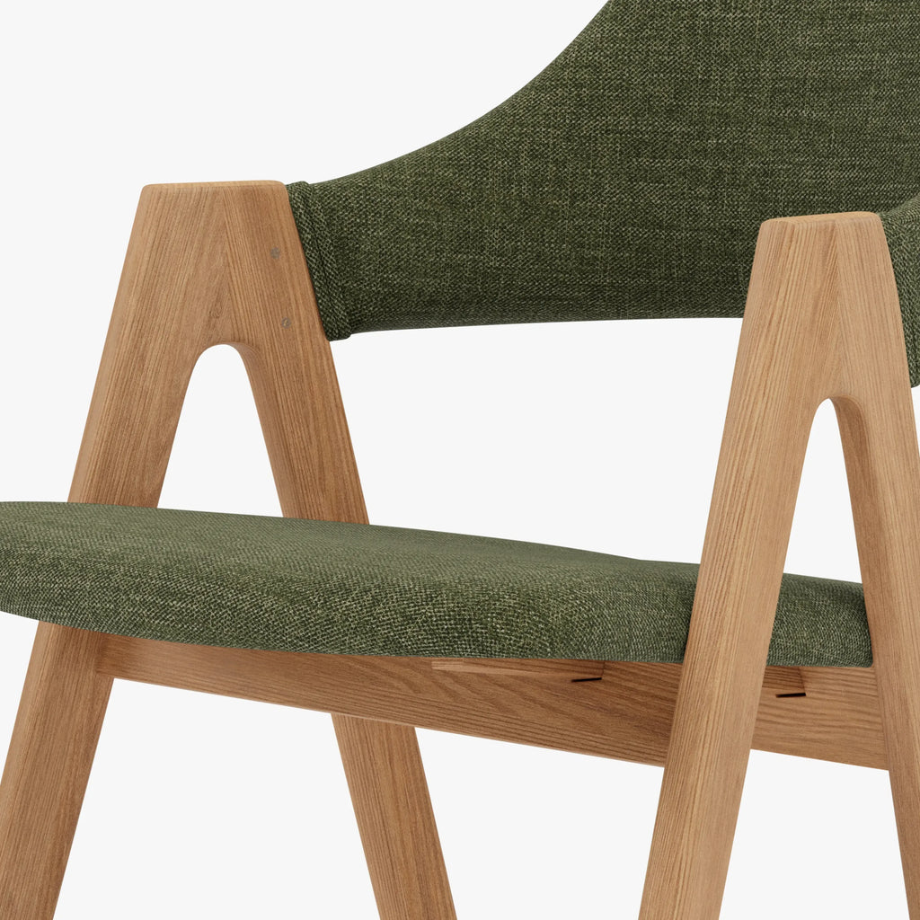 Nestor Dining Chair Aloe Green Fabric Solid American Oak