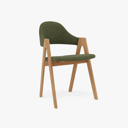 Nestor Dining Chair Aloe Green Fabric Solid American Oak