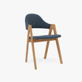 Nestor Dining Chair Chambray Blue Fabric Solid American Oak