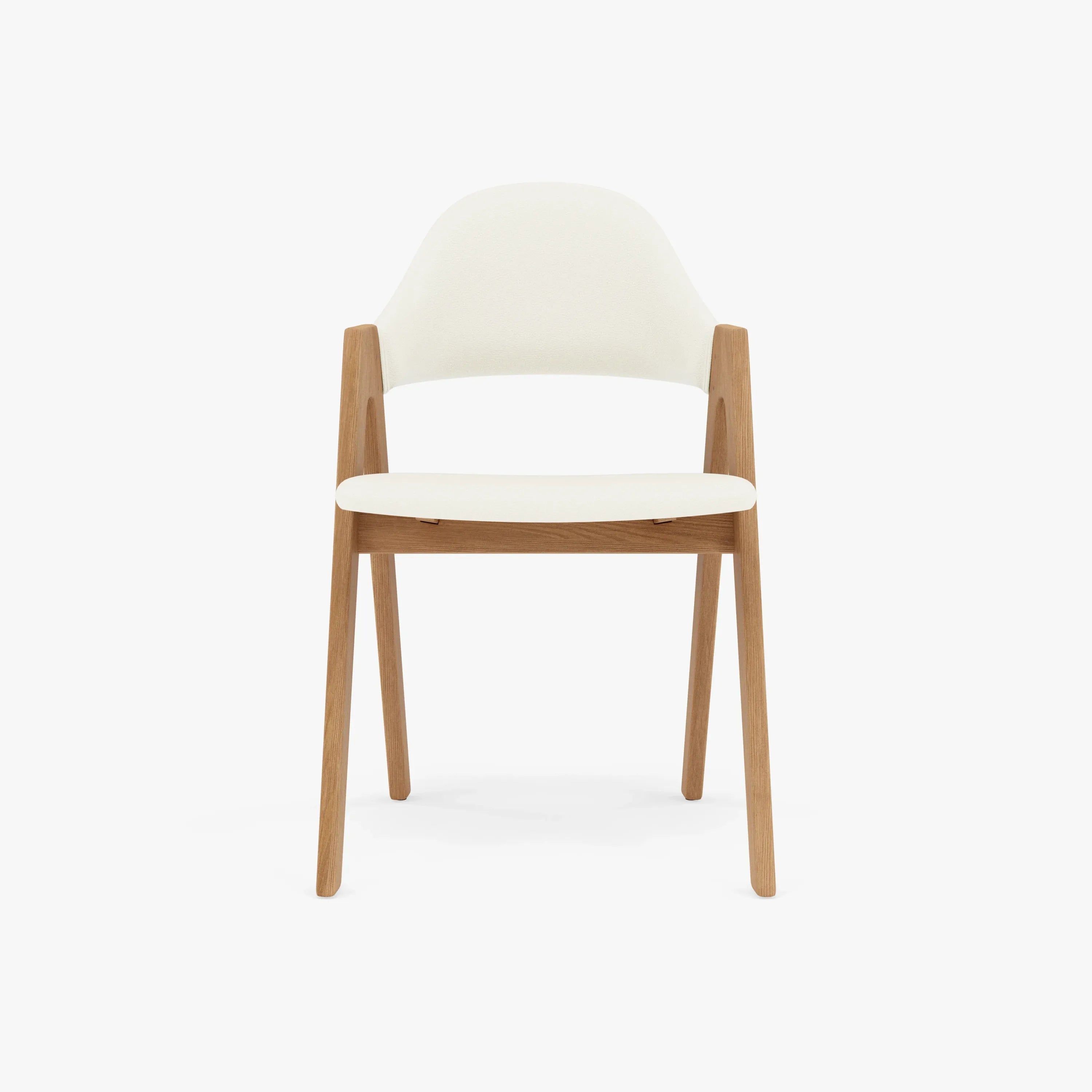 Nestor Dining Chair Cream Leather Solid American Oak