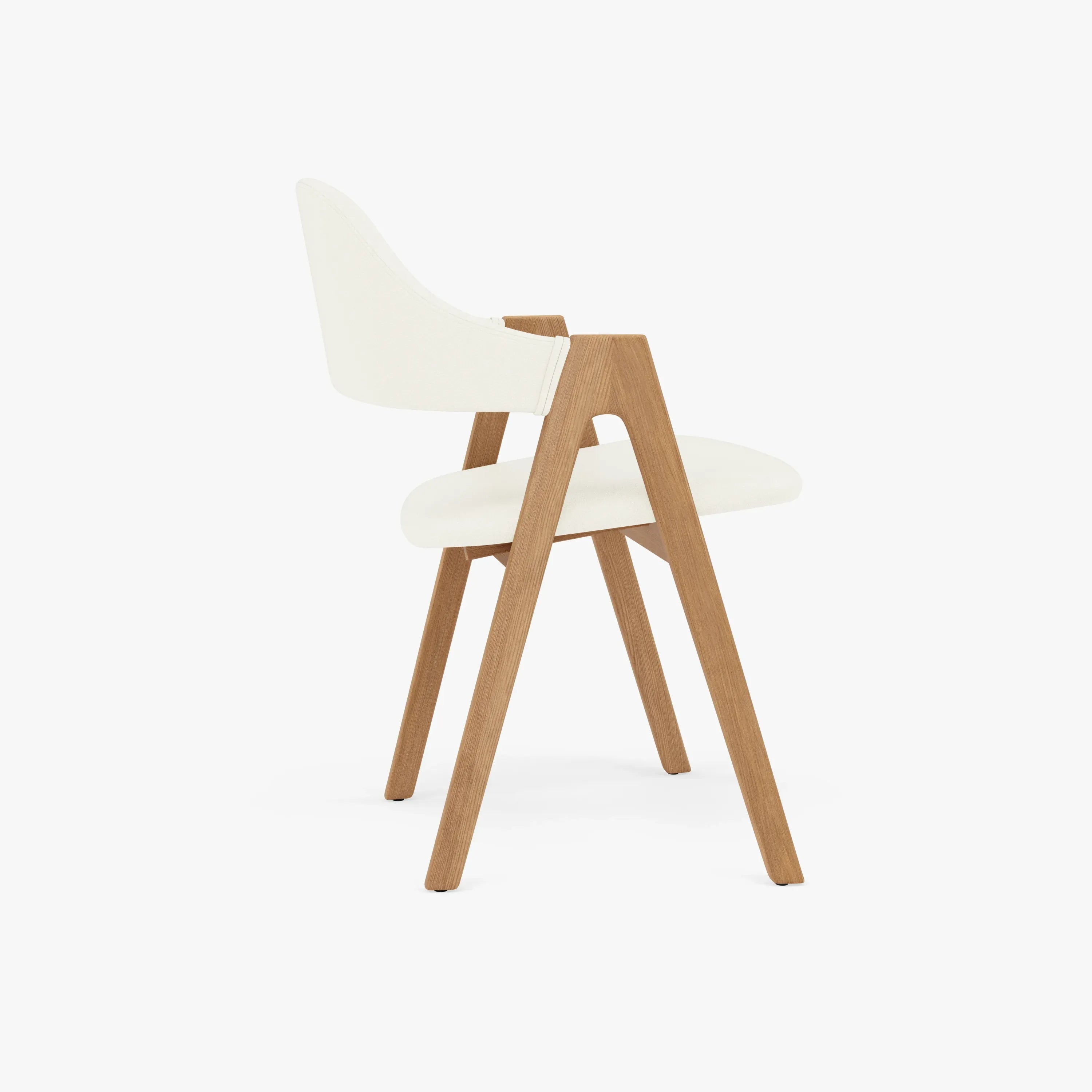 Nestor Dining Chair Cream Leather Solid American Oak