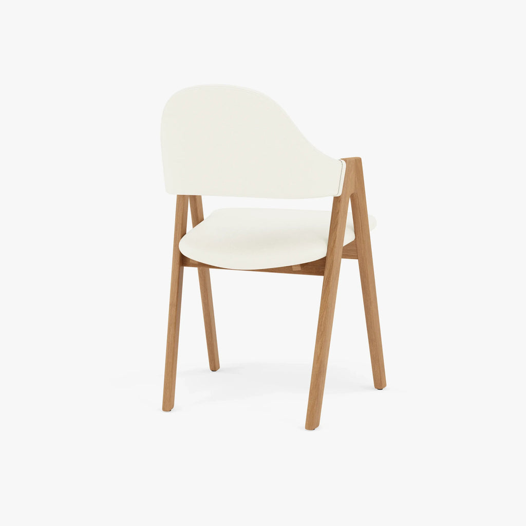 Nestor Dining Chair Cream Leather Solid American Oak