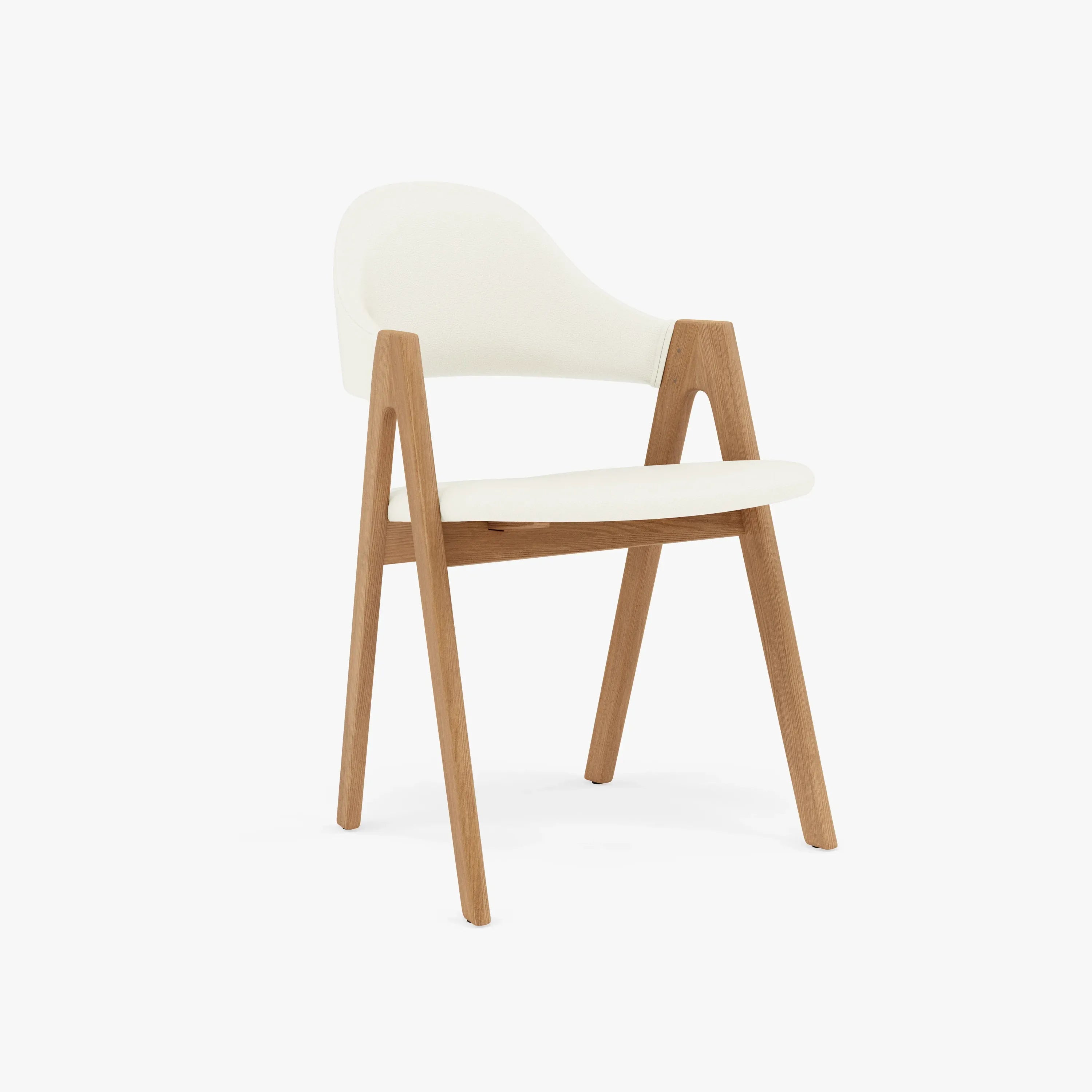 Nestor Dining Chair Cream Leather Solid American Oak