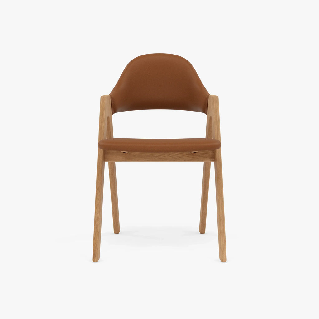 Nestor Dining Chair Tan Leather Solid American Oak