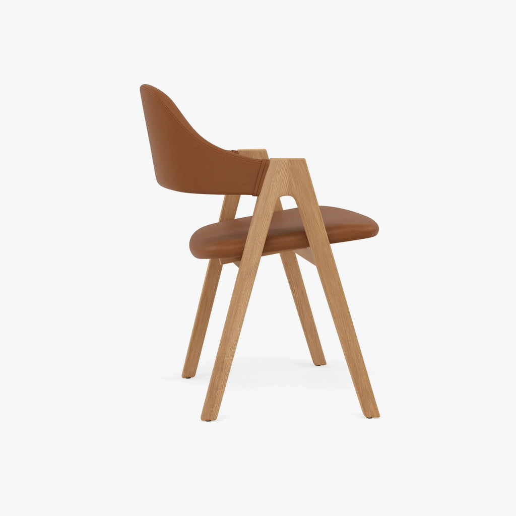Nestor Dining Chair Tan Leather Solid American Oak