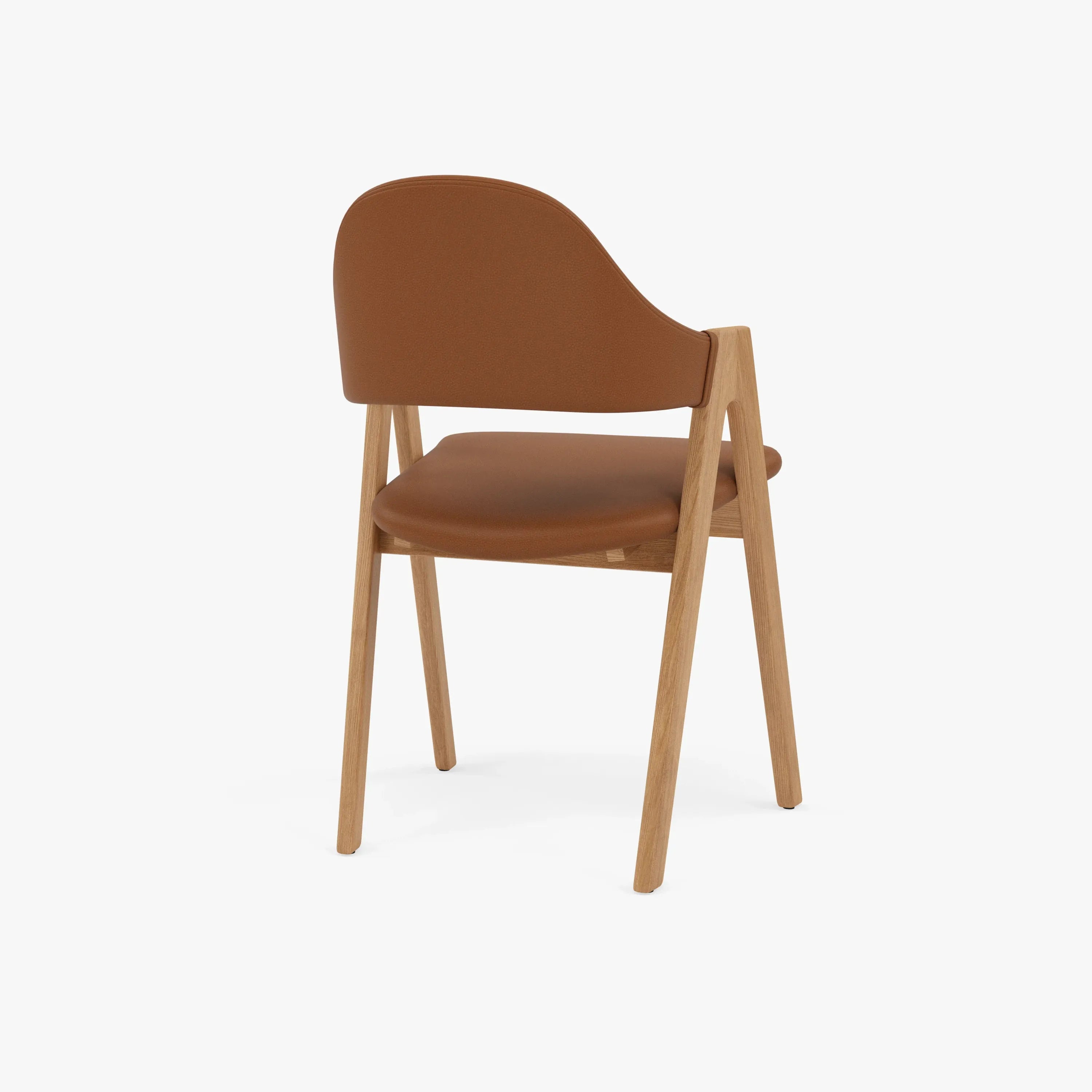 Nestor Dining Chair Tan Leather Solid American Oak