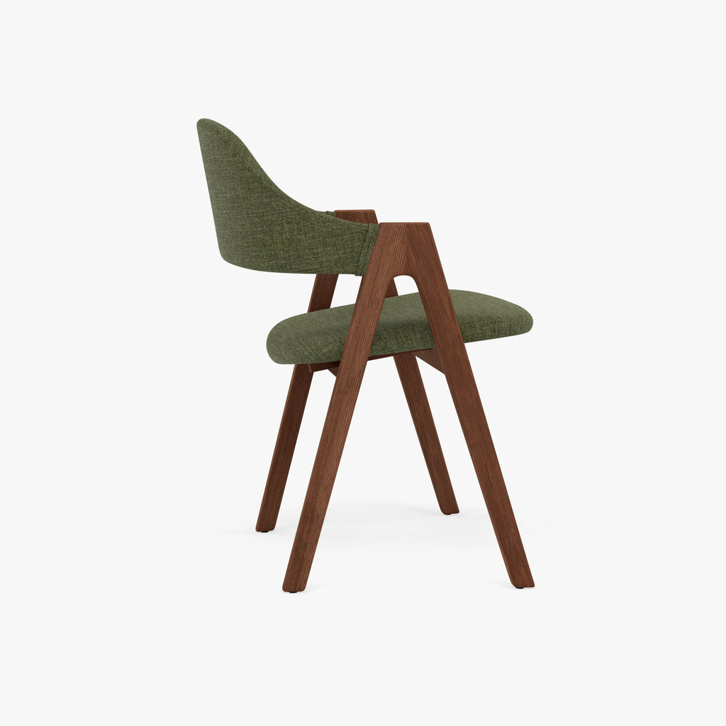 Nestor Dining Chair Aloe Green Fabric Solid American Walnut