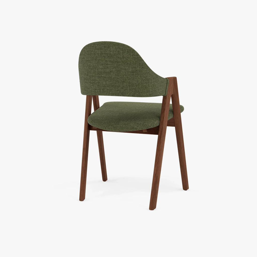 Nestor Dining Chair Aloe Green Fabric Solid American Walnut