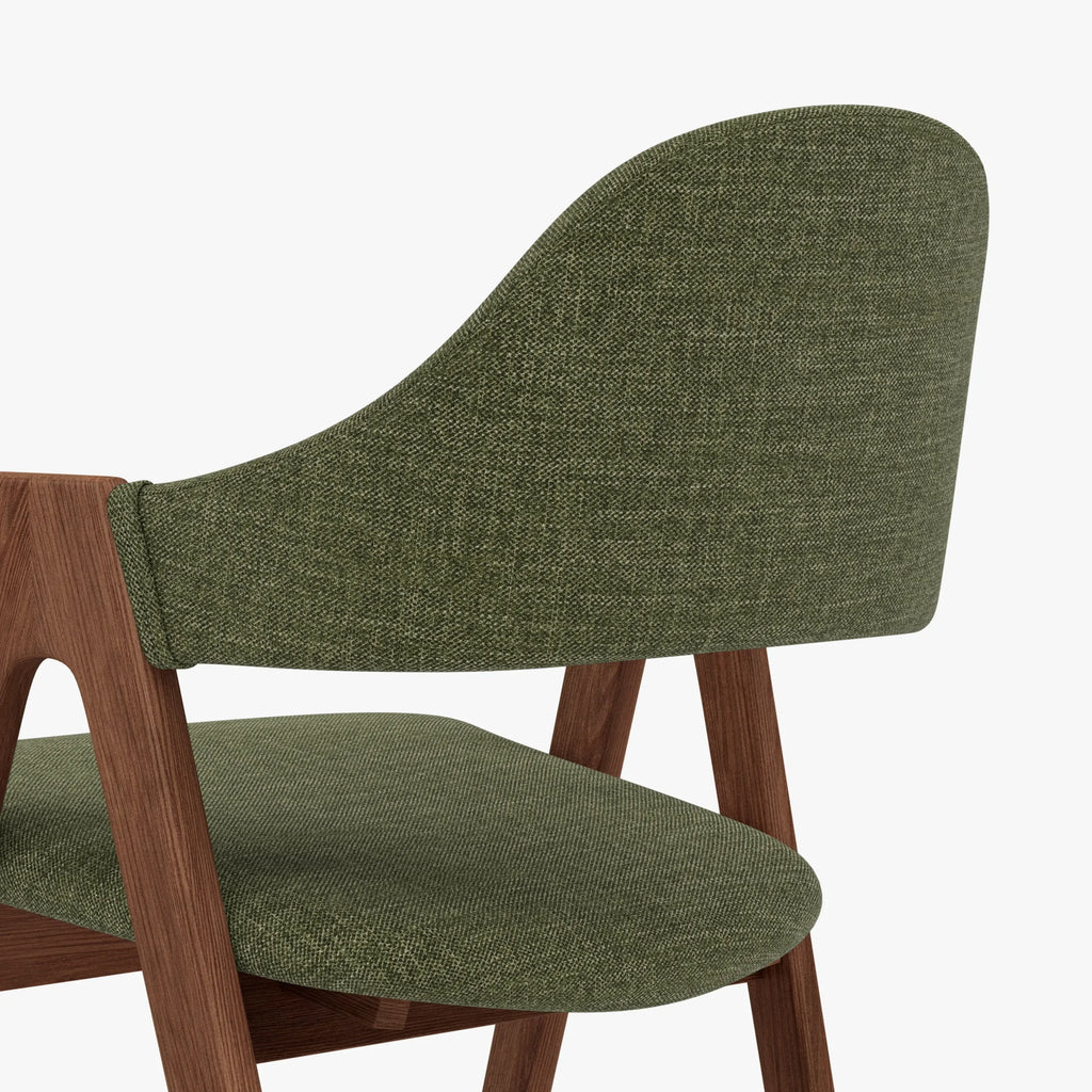 Nestor Dining Chair Aloe Green Fabric Solid American Walnut