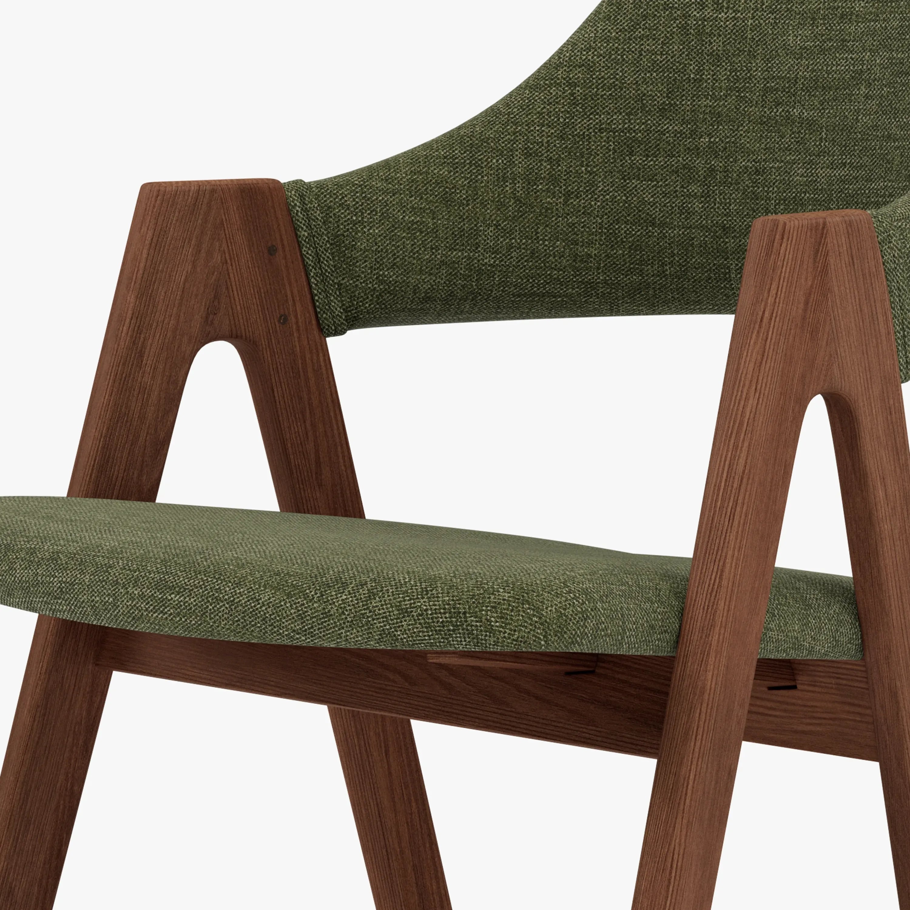 Nestor Dining Chair Aloe Green Fabric Solid American Walnut