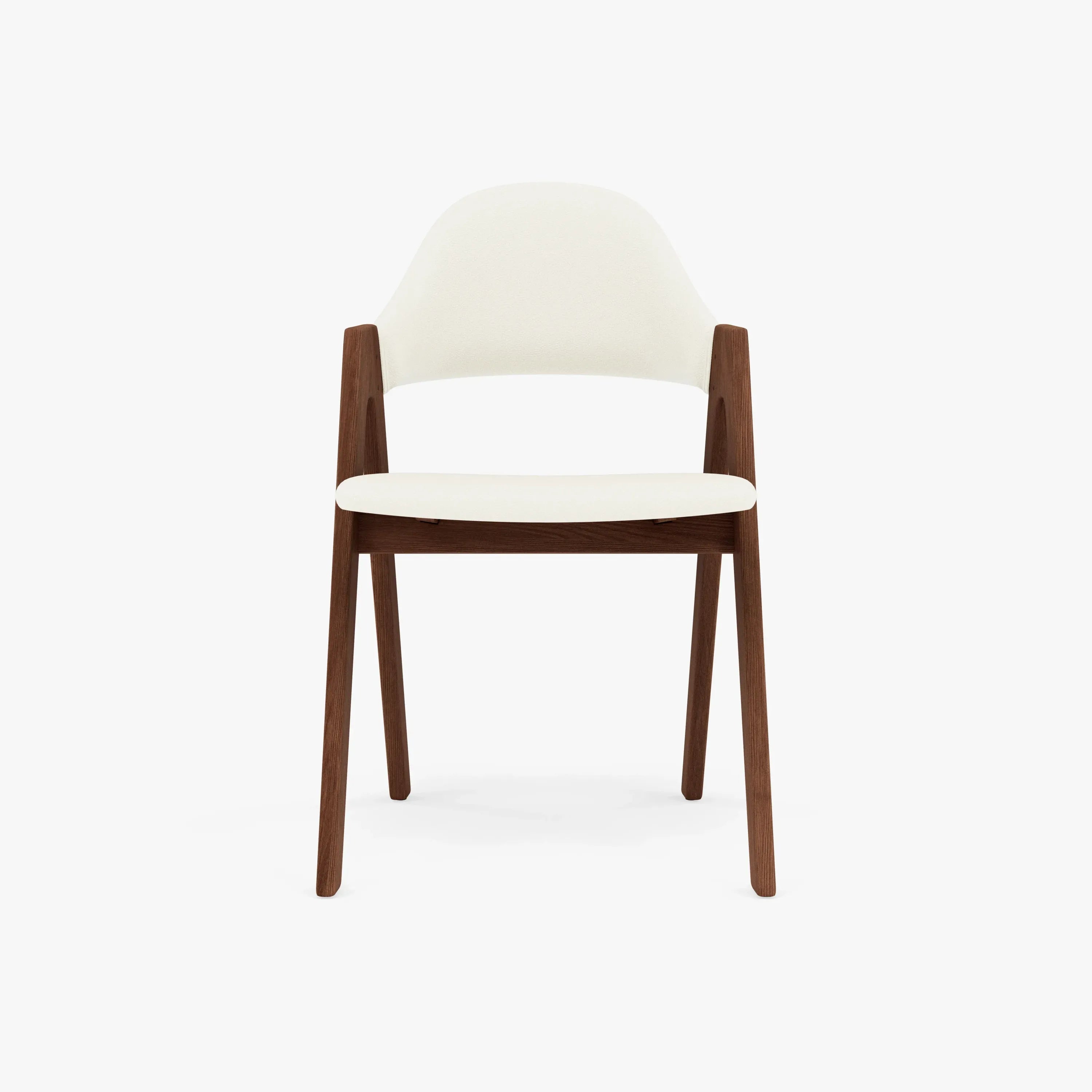 Nestor Dining Chair Cream Leather Solid American Walnut