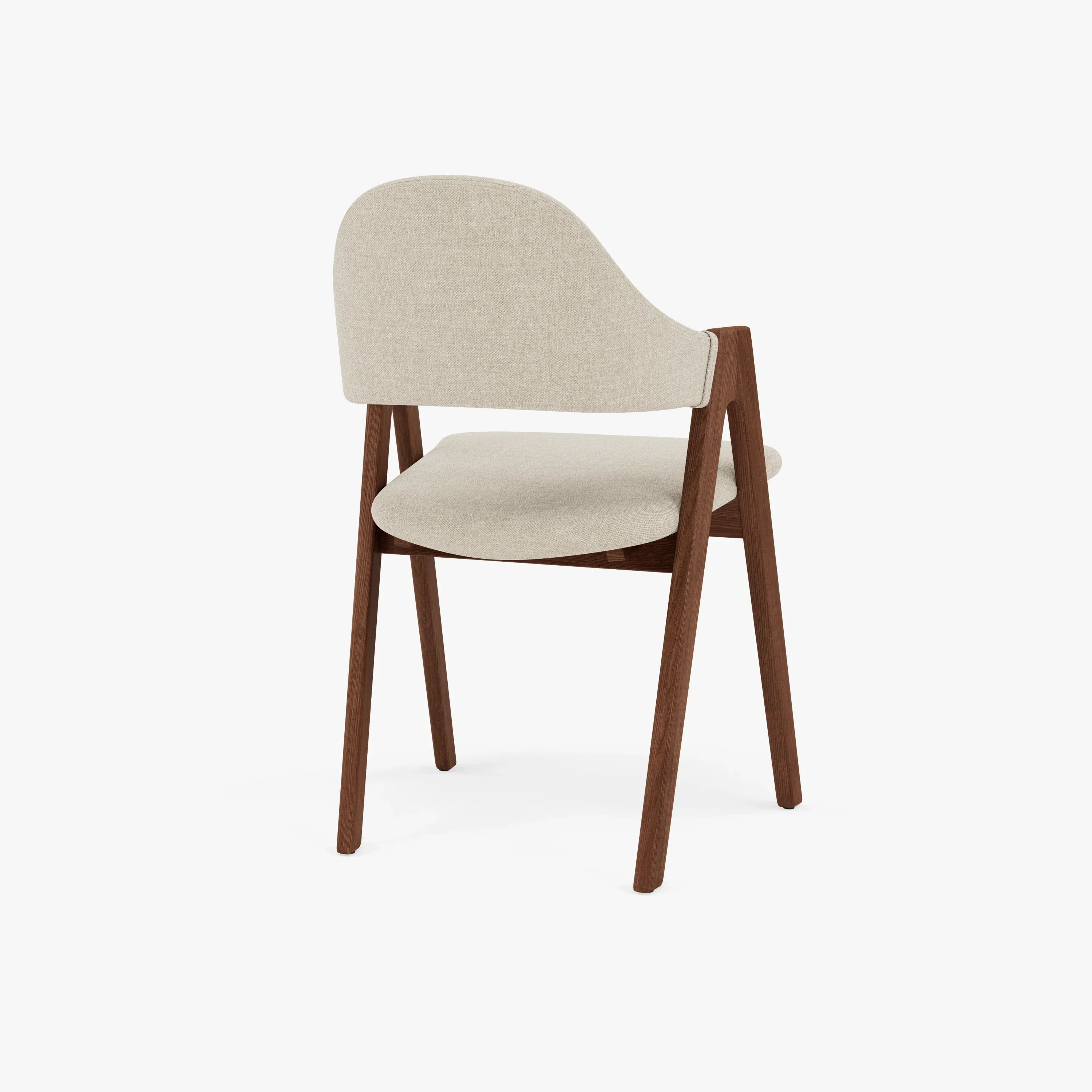 Nestor Dining Chair Oatmeal Beige Fabric Solid American Walnut