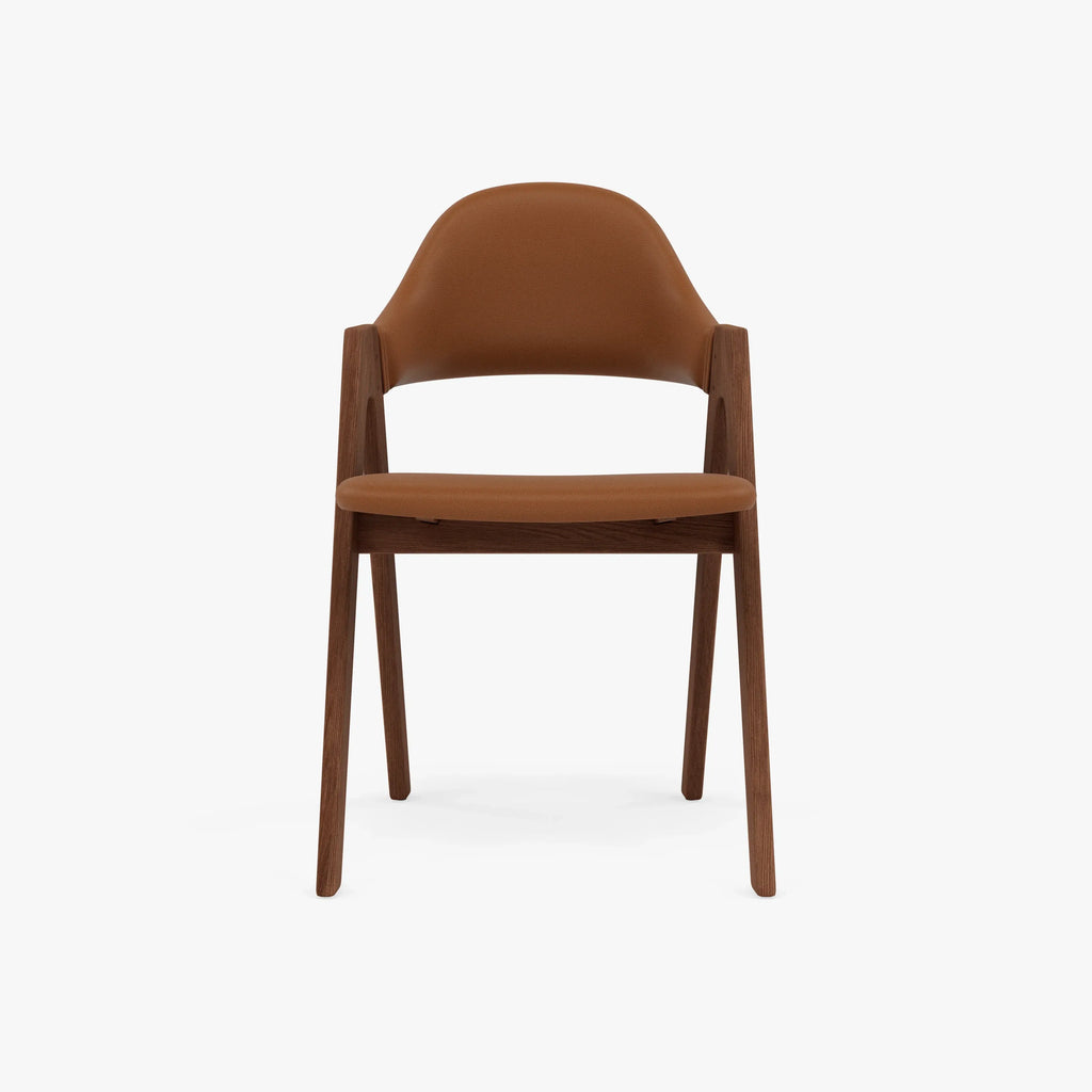 Nestor Dining Chair Tan Leather Solid American Walnut