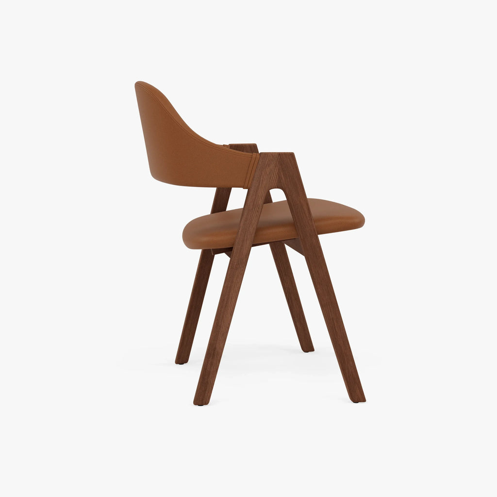 Nestor Dining Chair Tan Leather Solid American Walnut